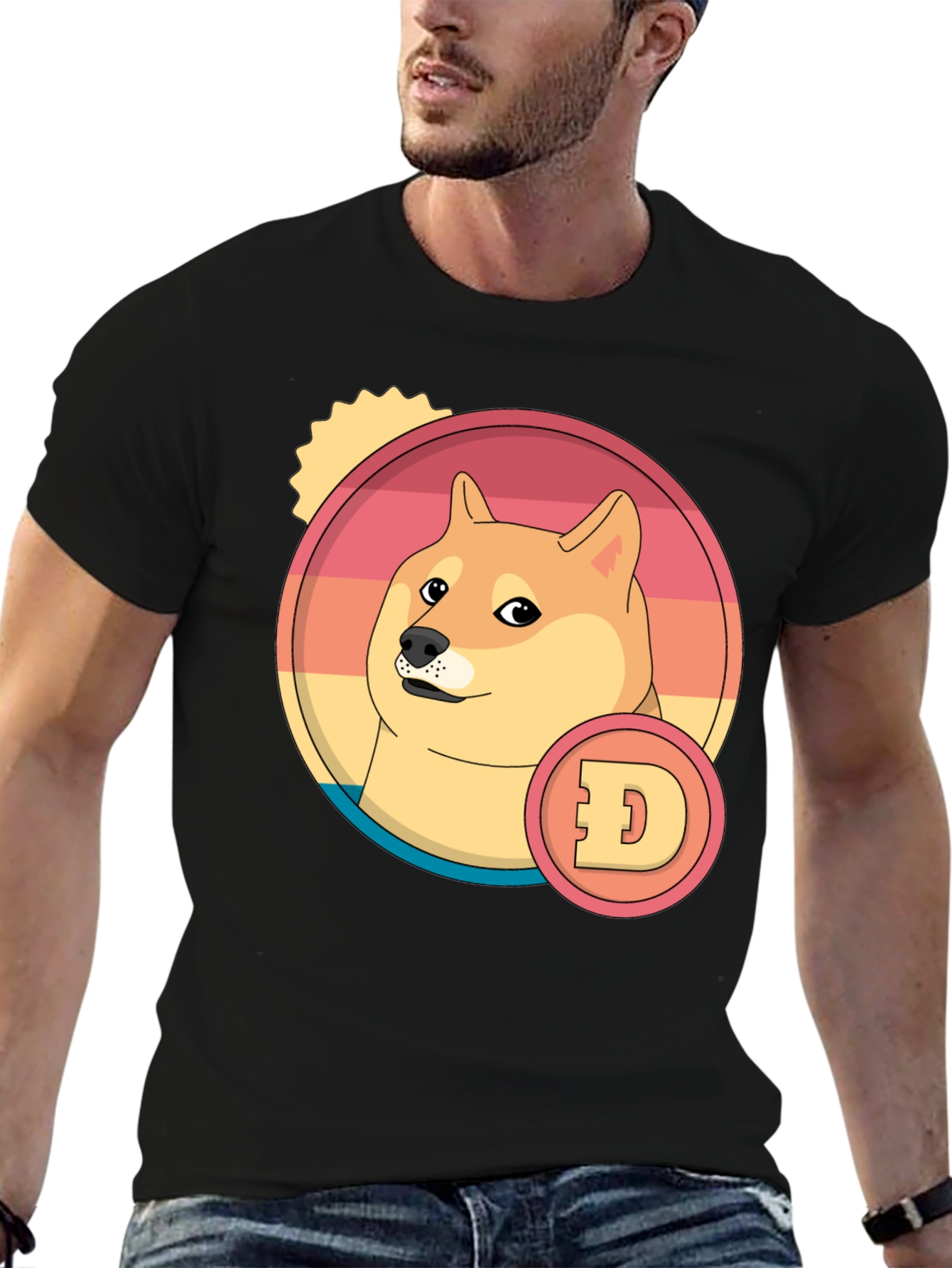 Doge Meme Retro T-Shirt - Casual Crypto Style