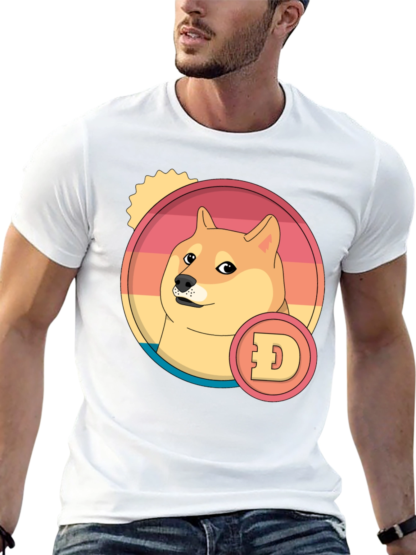 Doge Meme Retro T-Shirt - Casual Crypto Style