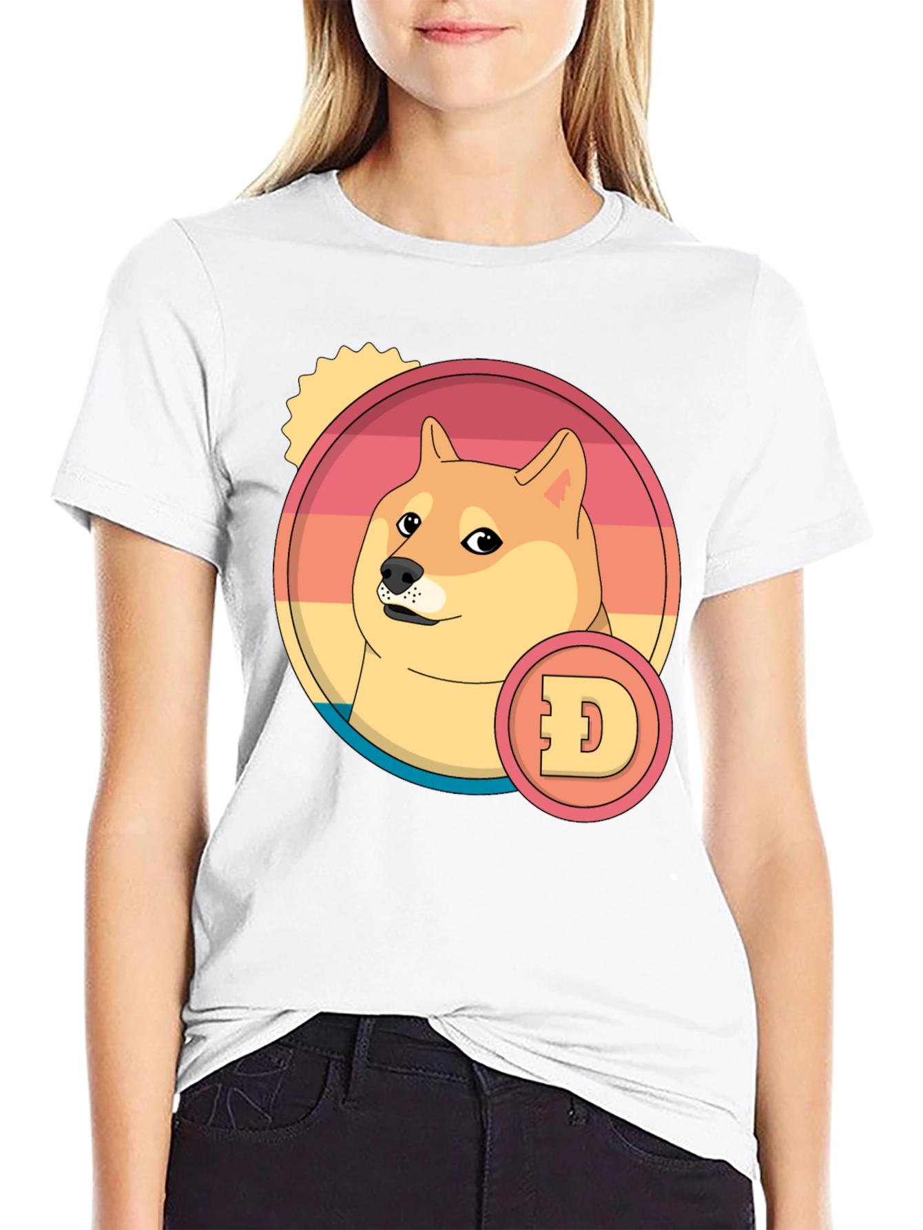 Doge Meme Retro T-Shirt - Casual Crypto Style
