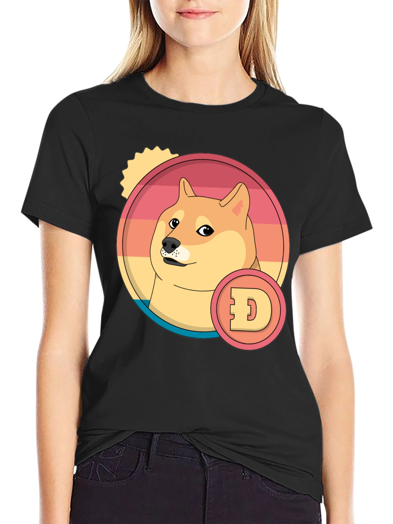 Doge Meme Retro T-Shirt - Casual Crypto Style