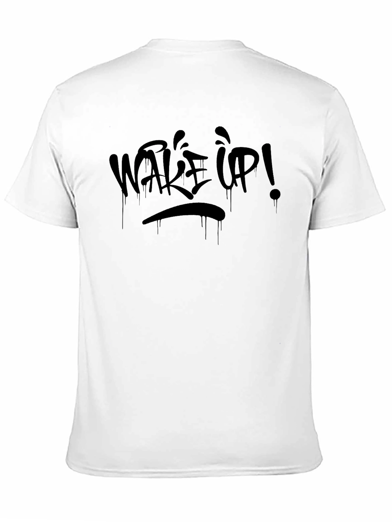 Wake Up! Graphic Print Black T-Shirt