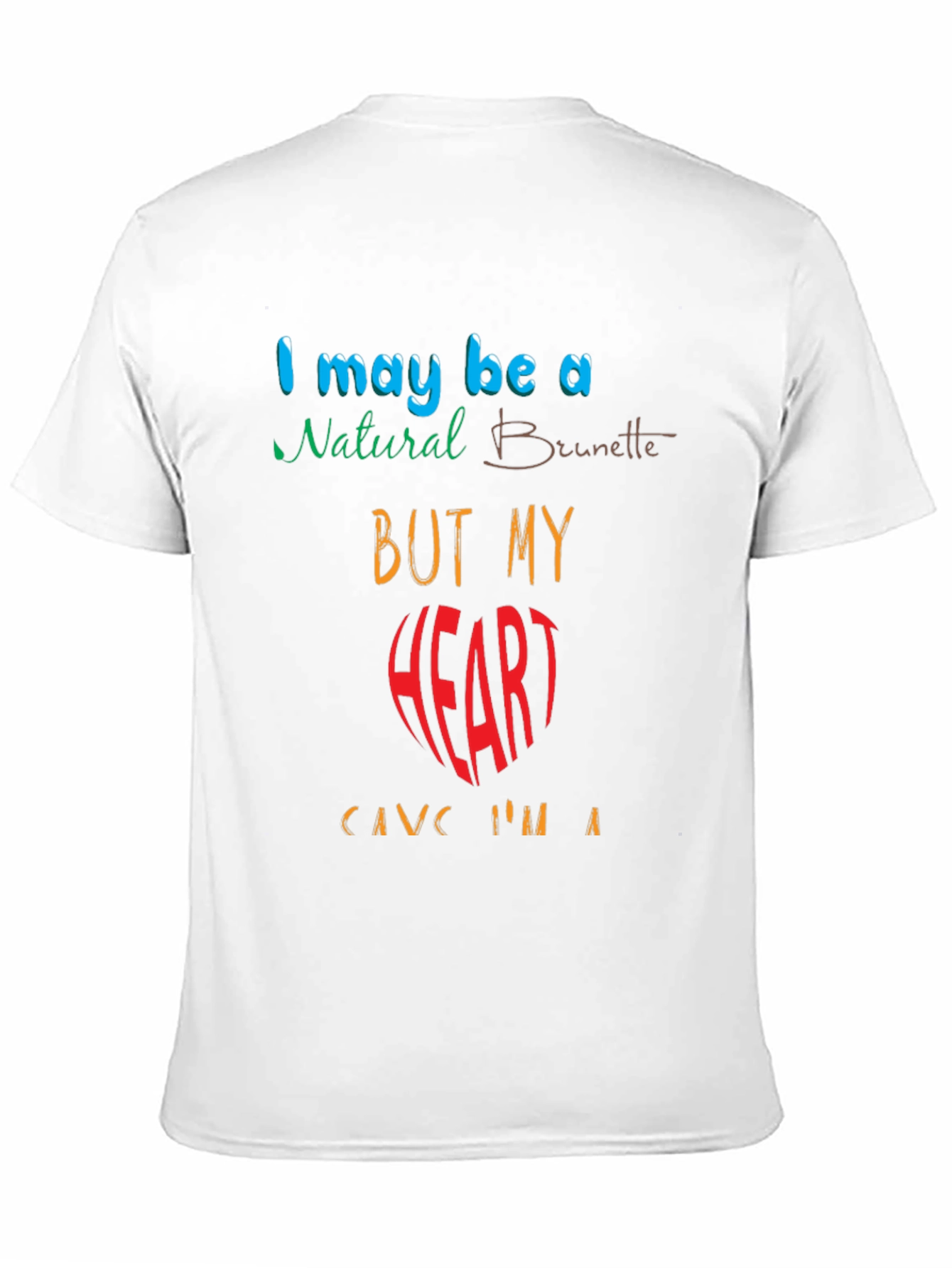 Funny Brunette Heart Graphic Tee - Black