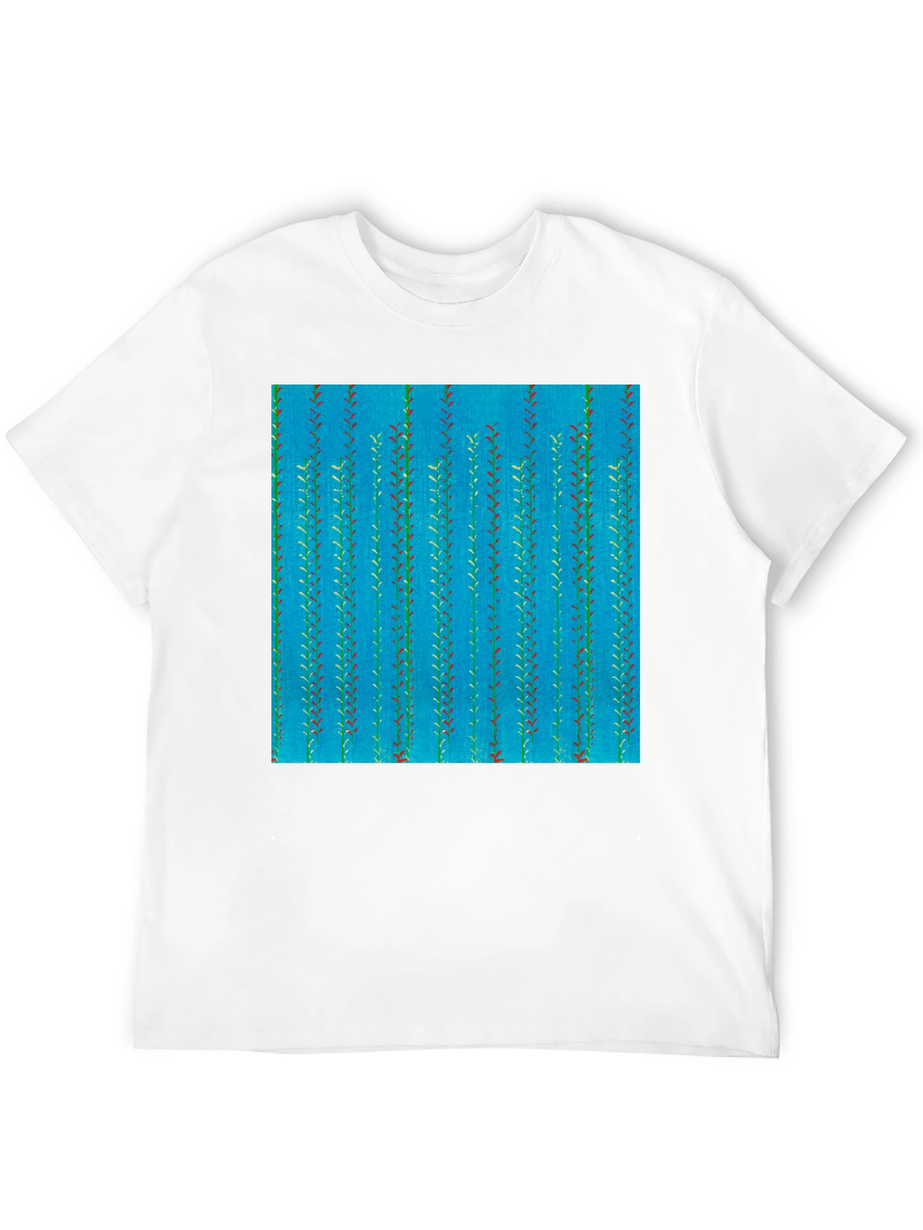 Leaf Pattern Mens Black Tee