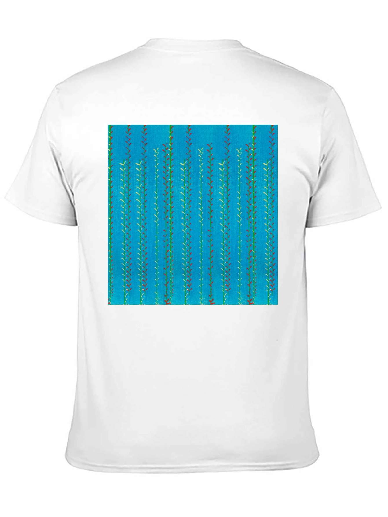 Leaf Pattern Mens Black Tee