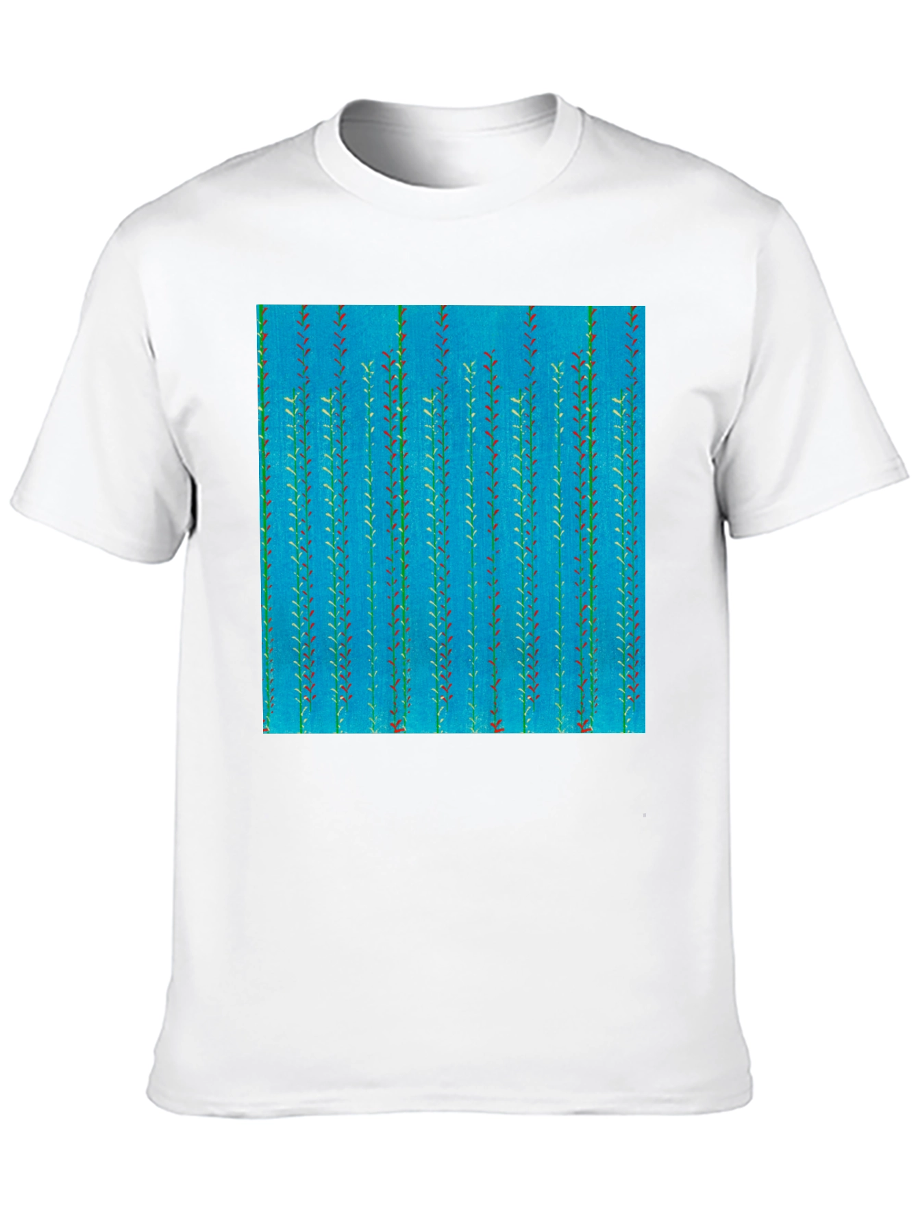 Leaf Pattern Mens Black Tee