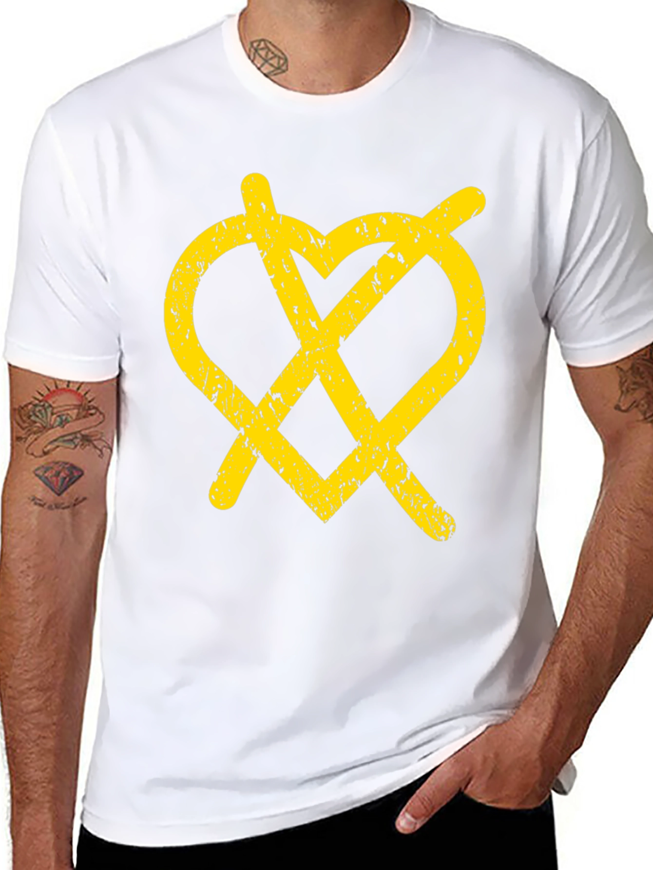 Grunge Heartless T-Shirt - Black Graphic Tee