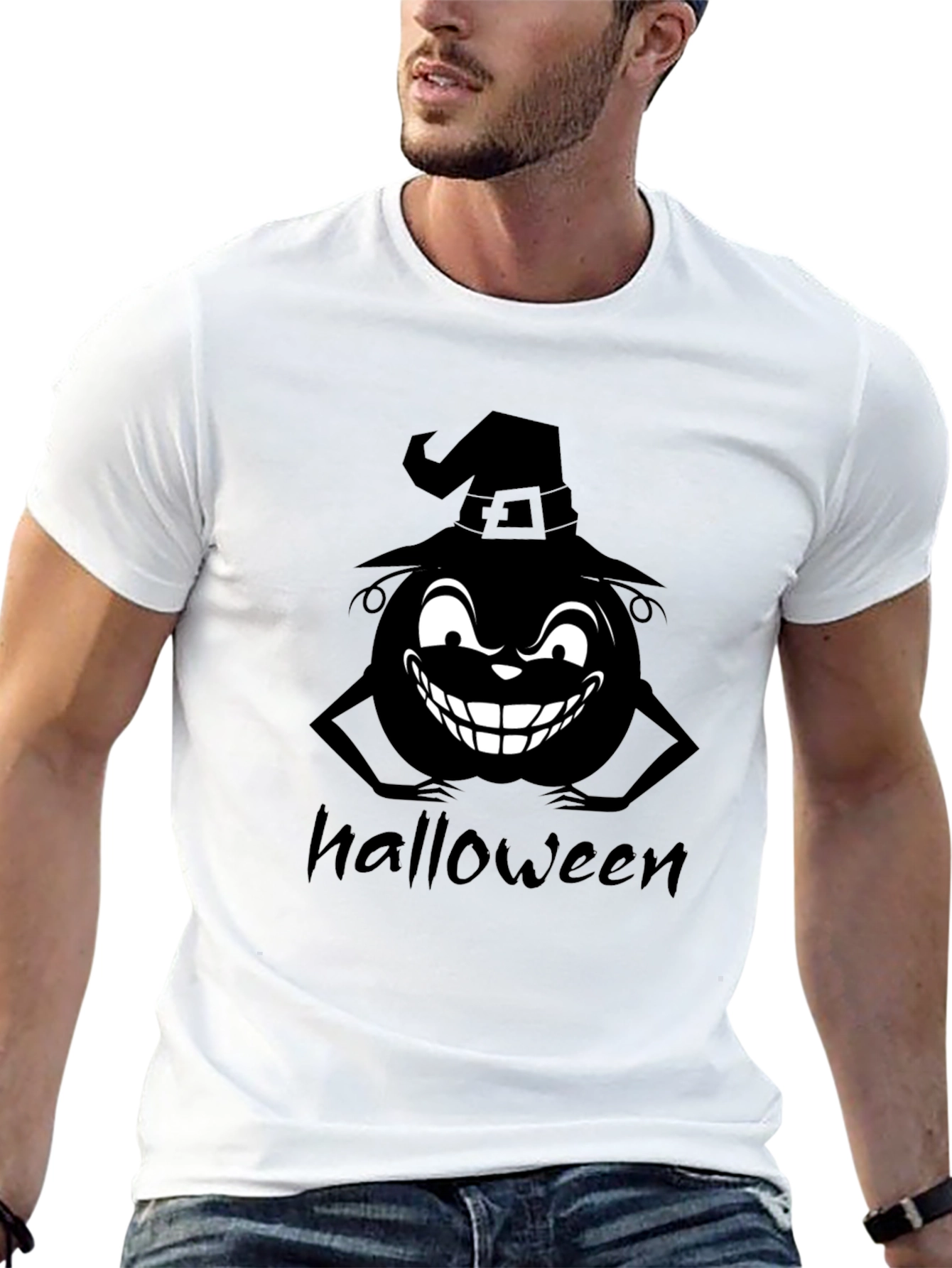 Halloween Pumpkin Witch Graphic T-Shirt