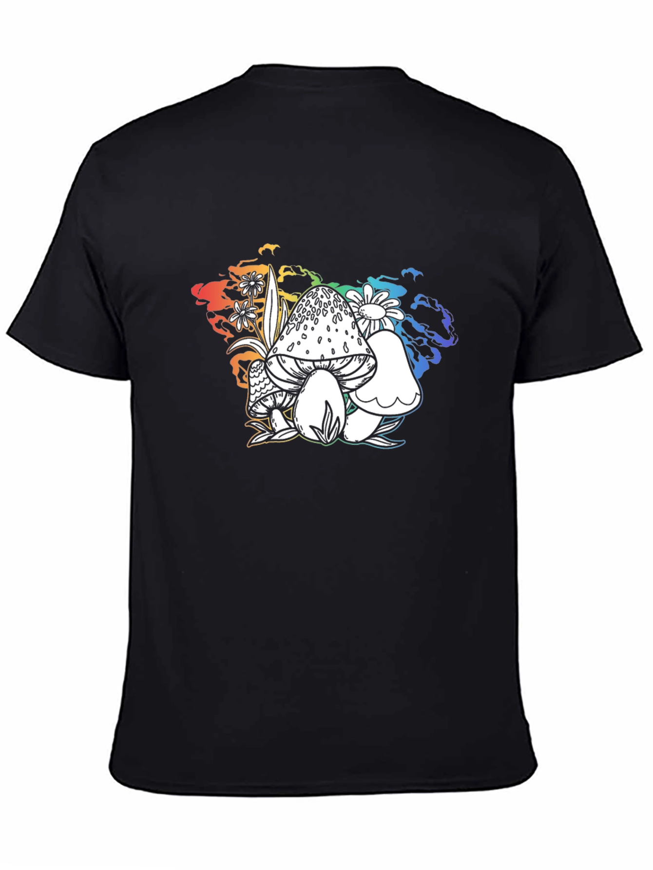 Mushroom Graphic T-Shirt - Black Cotton Tee