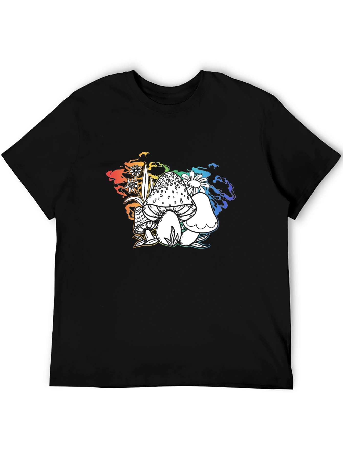Mushroom Graphic T-Shirt - Black Cotton Tee