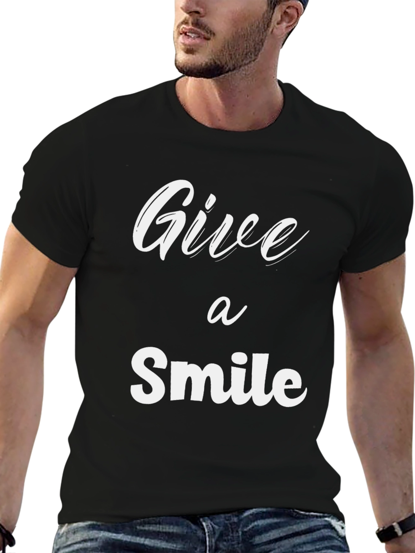 Give a Smile Graphic T-Shirt - Black