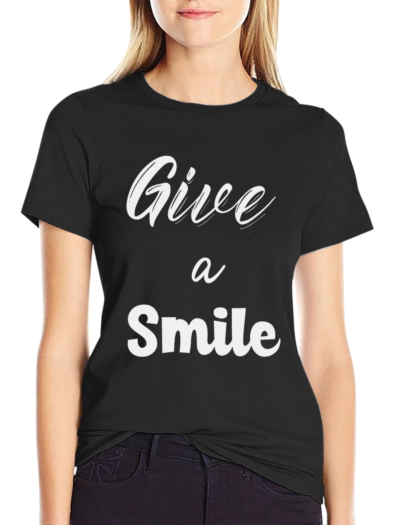 Give a Smile Graphic T-Shirt - Black