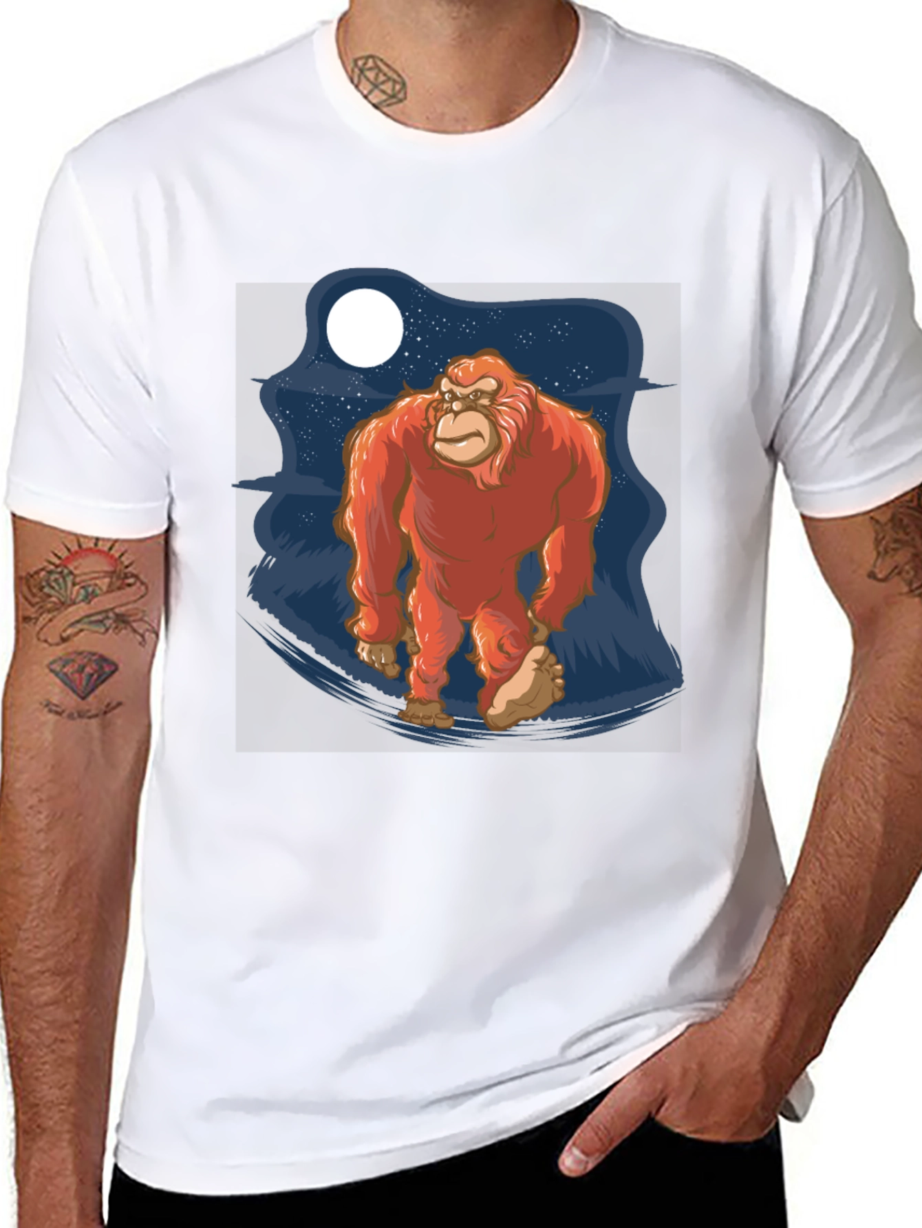 Bigfoot T-Shirt - Sasquatch Moon Graphic Tee