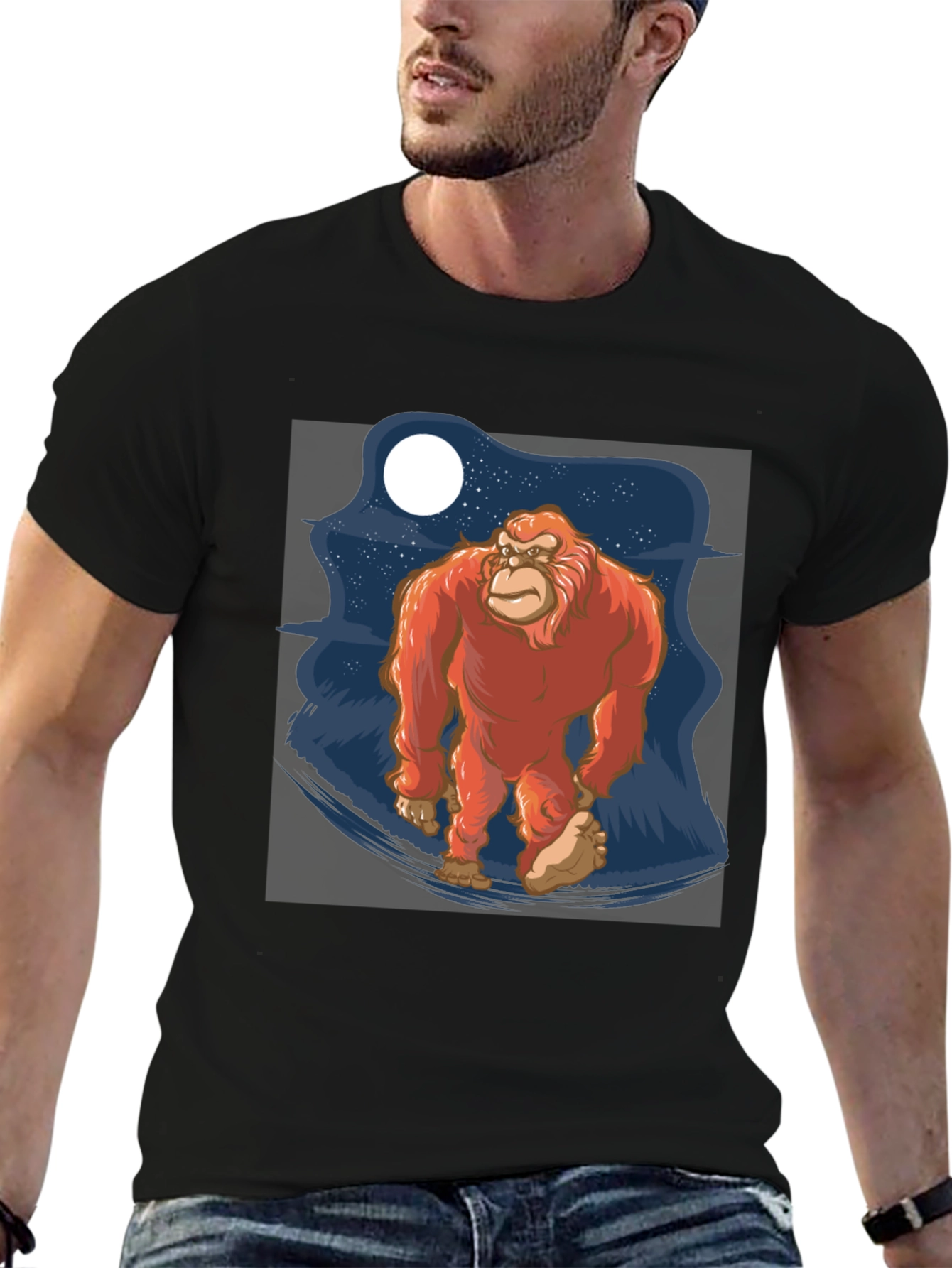 Bigfoot T-Shirt - Sasquatch Moon Graphic Tee