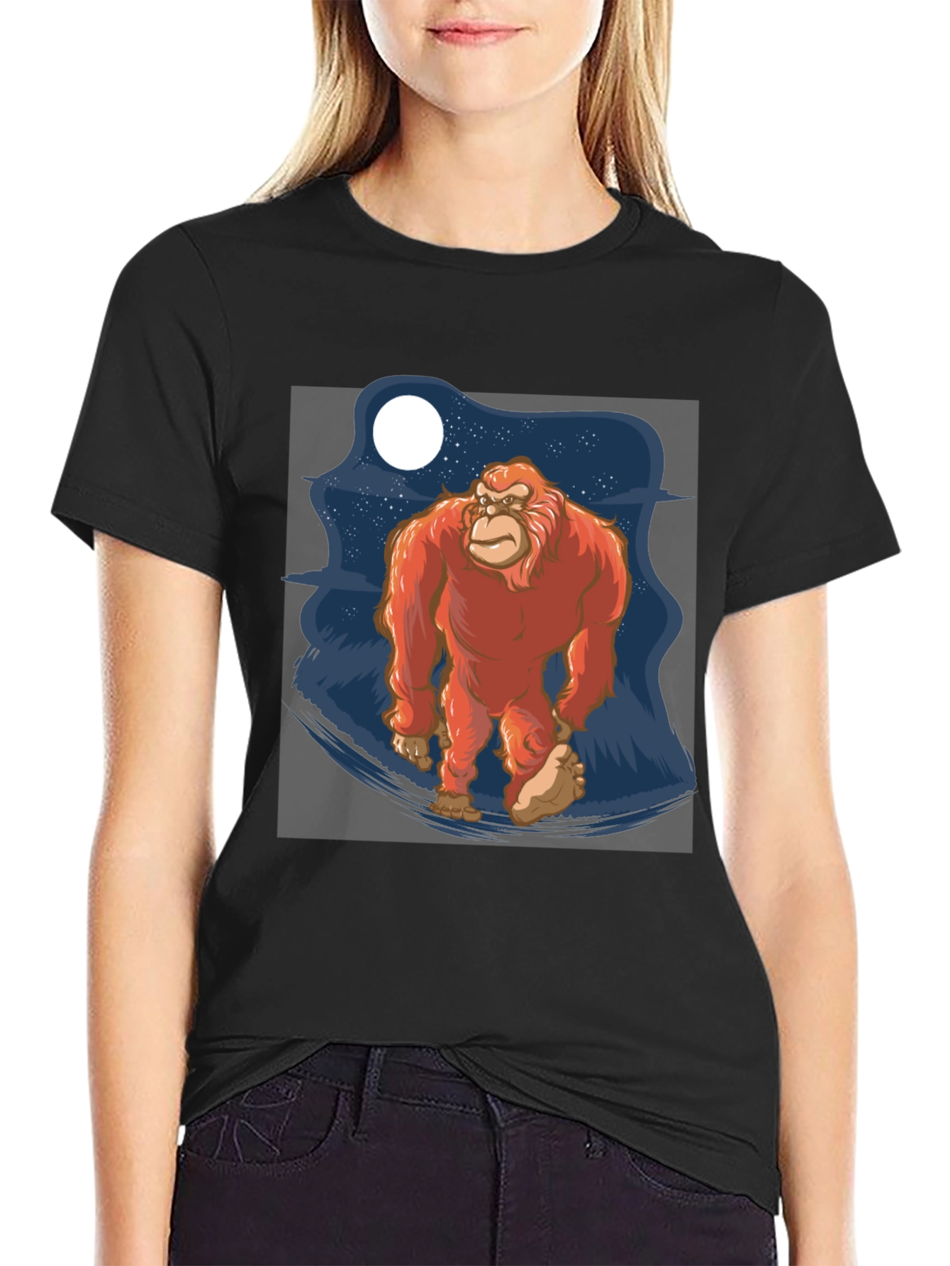 Bigfoot T-Shirt - Sasquatch Moon Graphic Tee