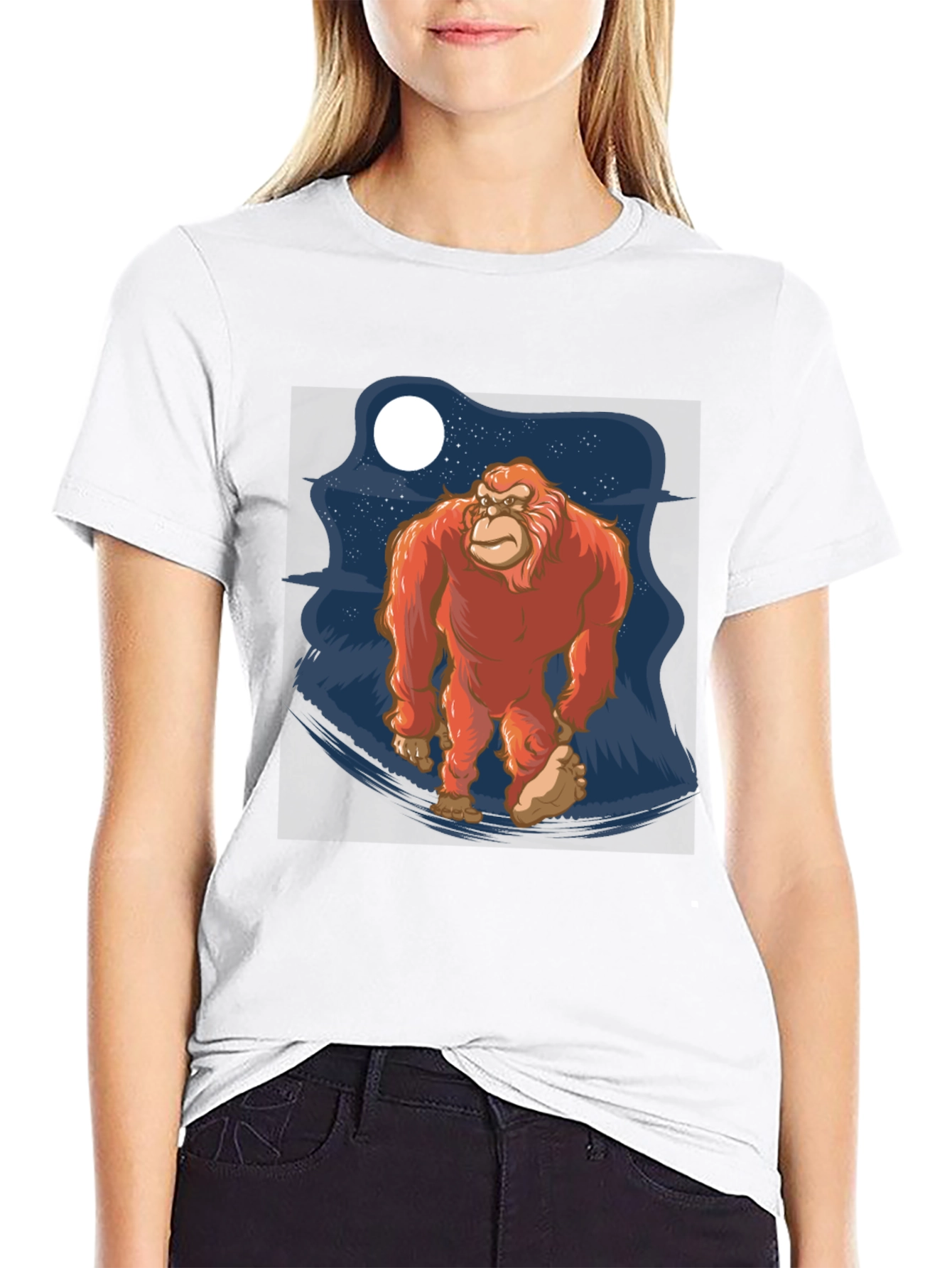 Bigfoot T-Shirt - Sasquatch Moon Graphic Tee