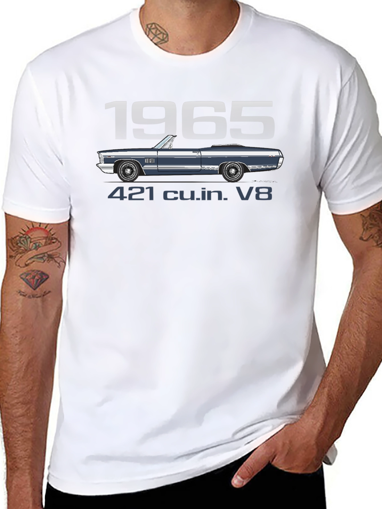 1965 Classic Car T-Shirt - 421 cu.in. V8 Engine