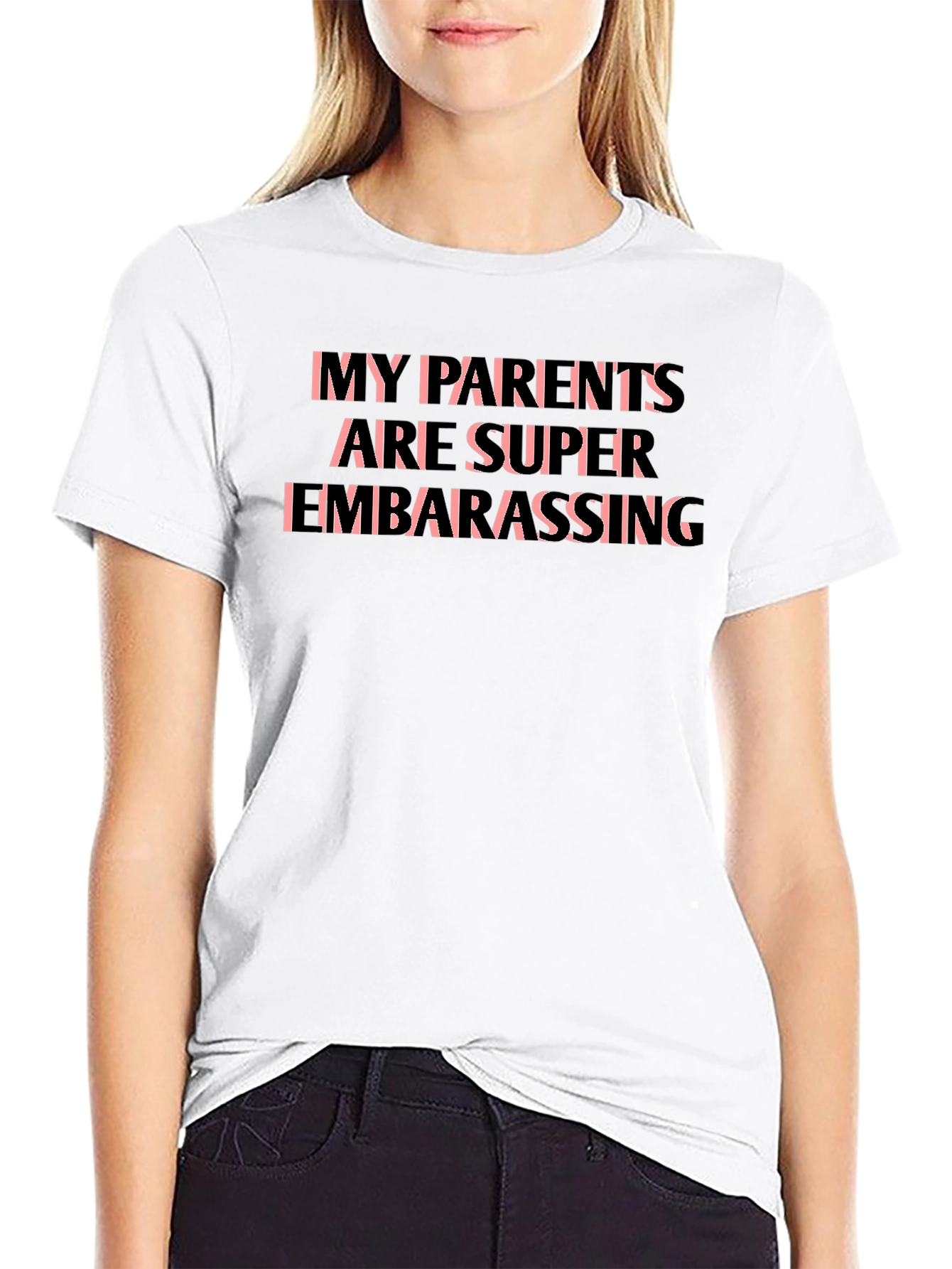 Embarrassing Parents Graphic Tee - Black Cotton