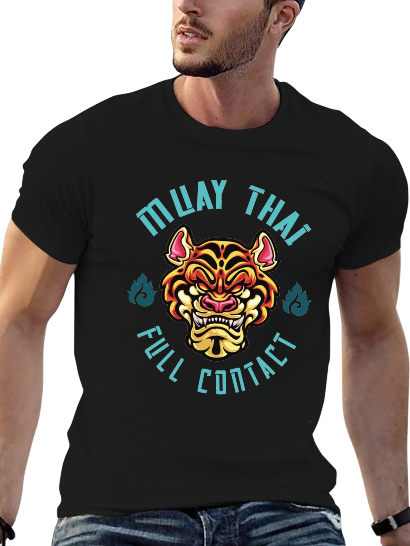 Muay Thai Full Contact T-Shirt - Black
