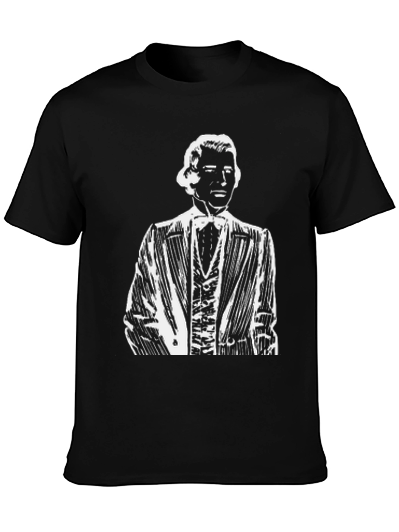 Gentleman Portrait Black T-Shirt - Classically Cool