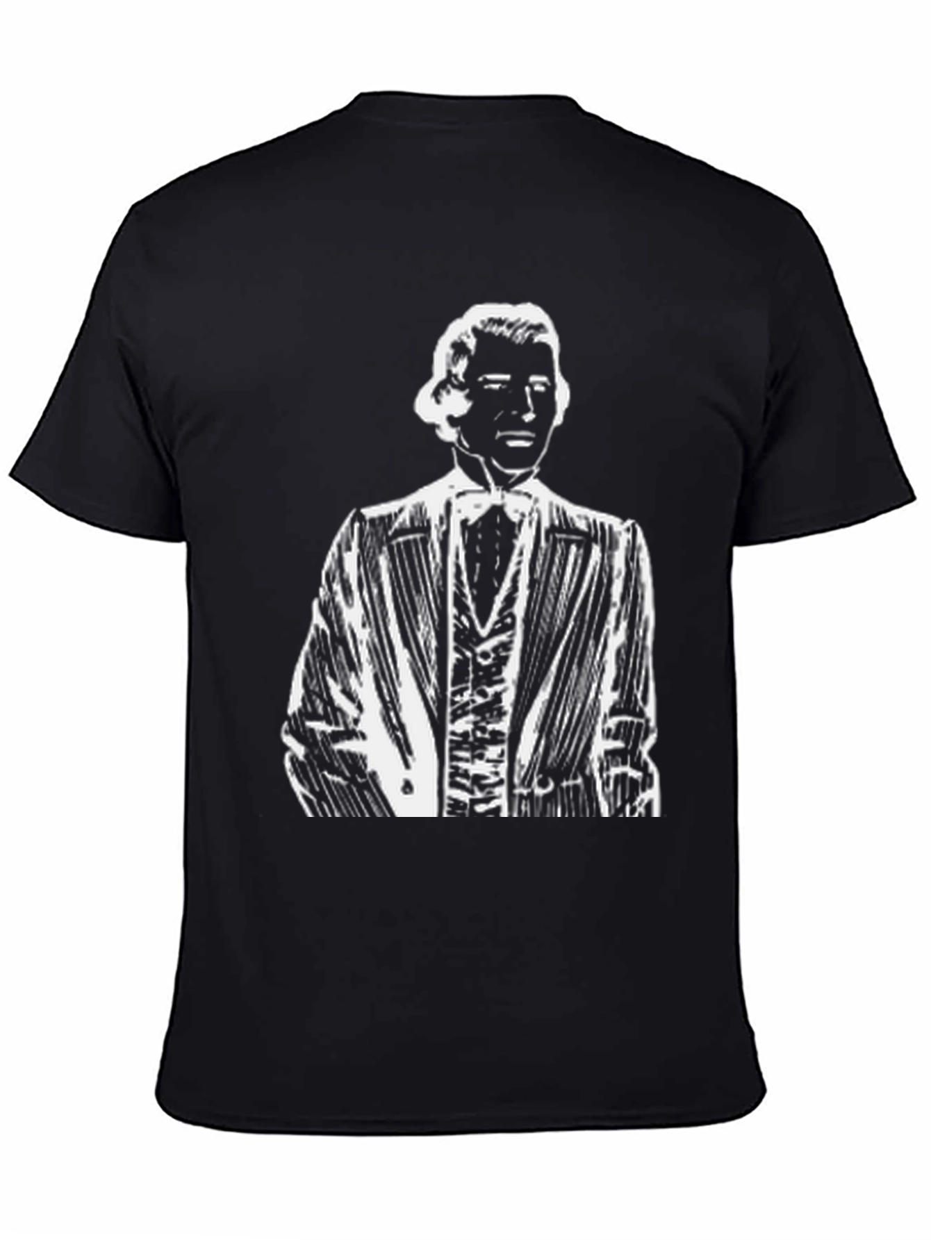 Gentleman Portrait Black T-Shirt - Classically Cool