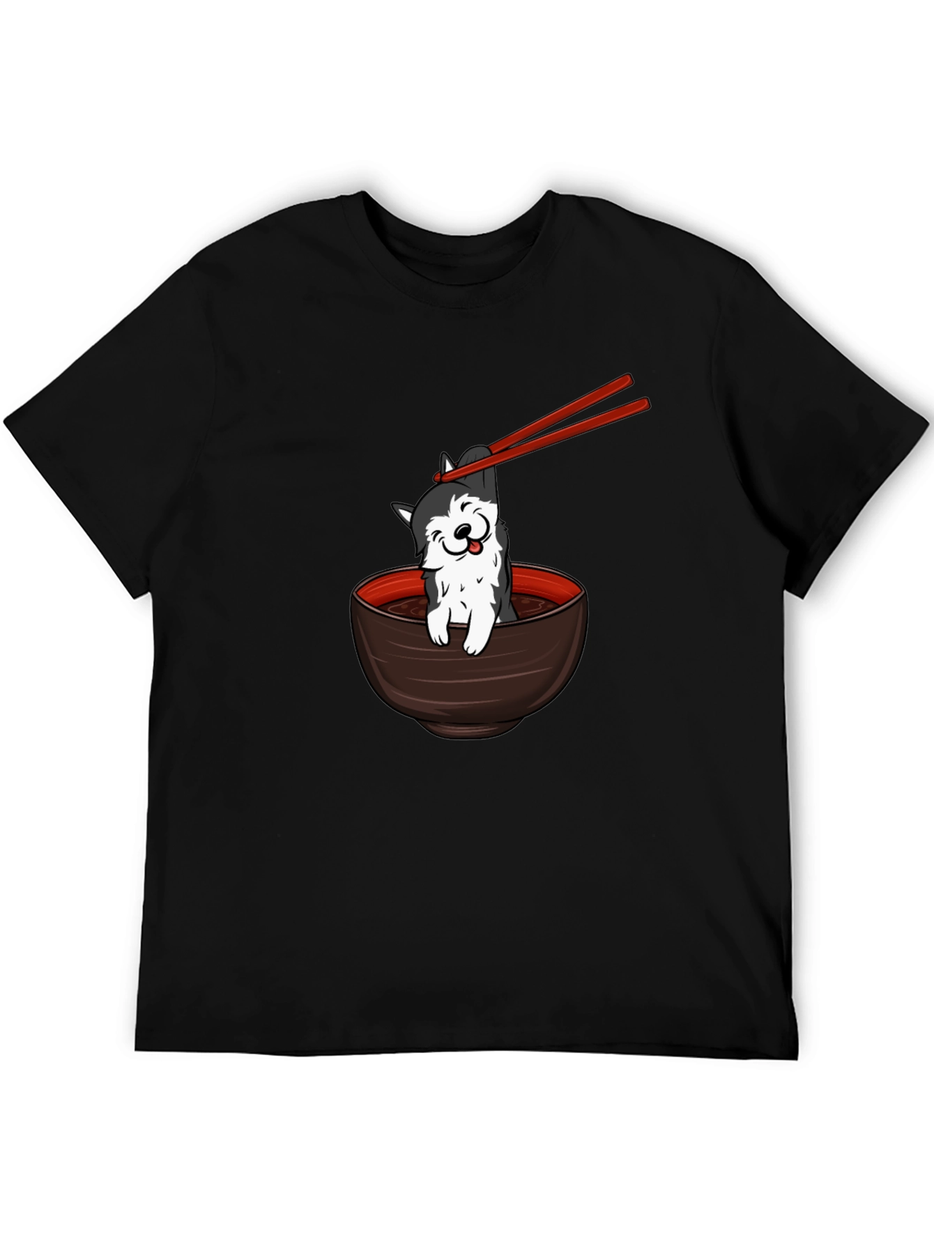 Husky Ramen Bowl Black T-Shirt