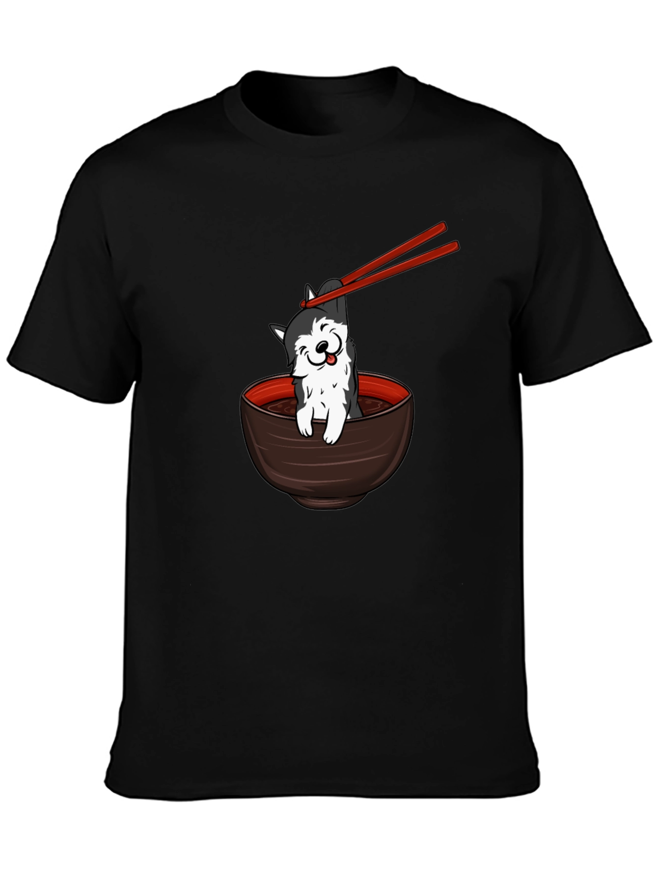 Husky Ramen Bowl Black T-Shirt