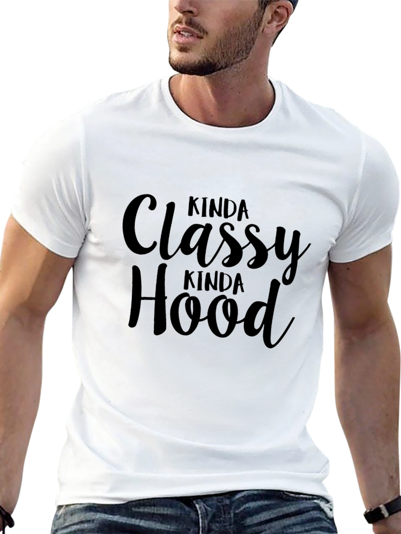 Kinda Classy Kinda Hood Graphic Tee - Black