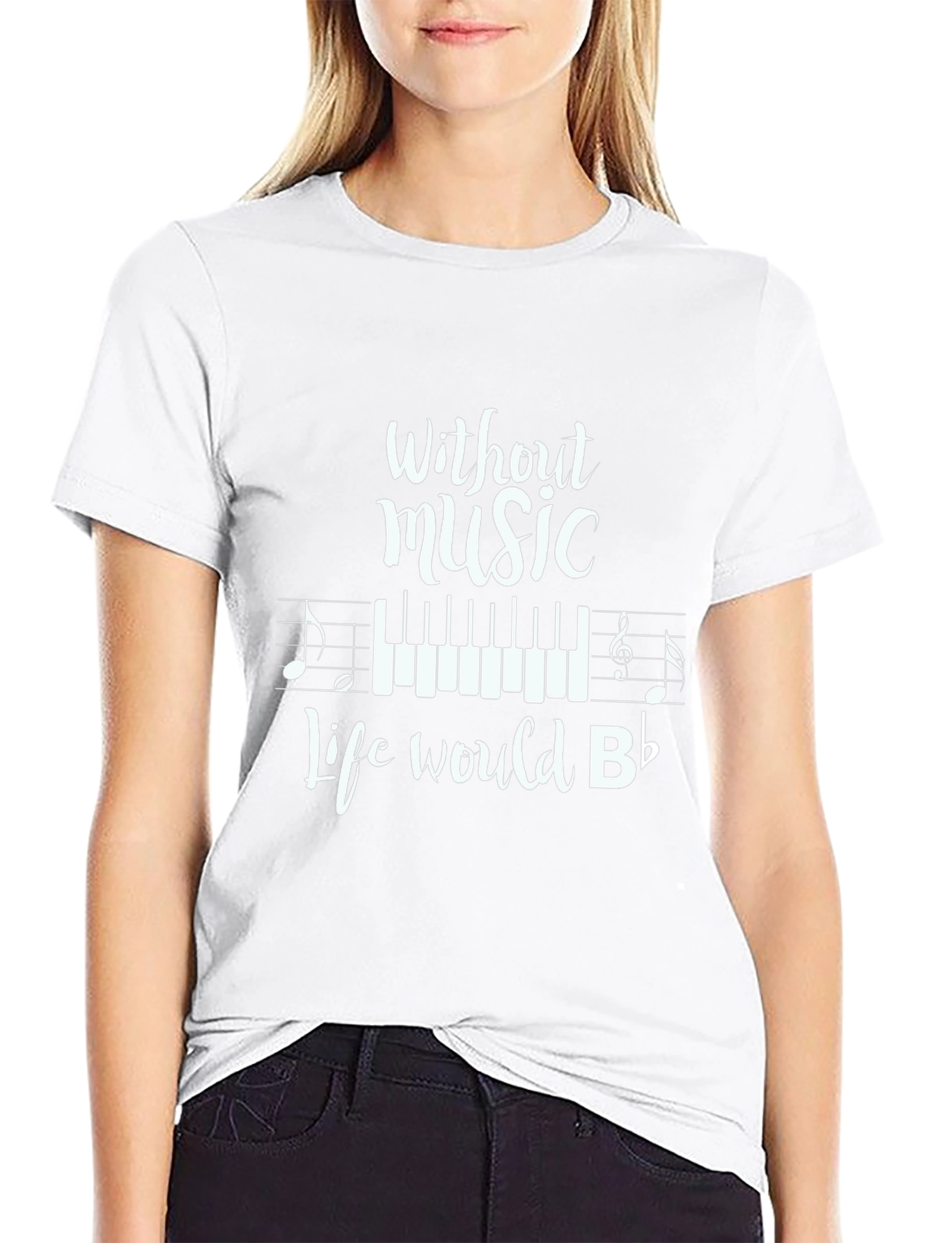 Music Lovers Tee: Without Music Life Would B Flat