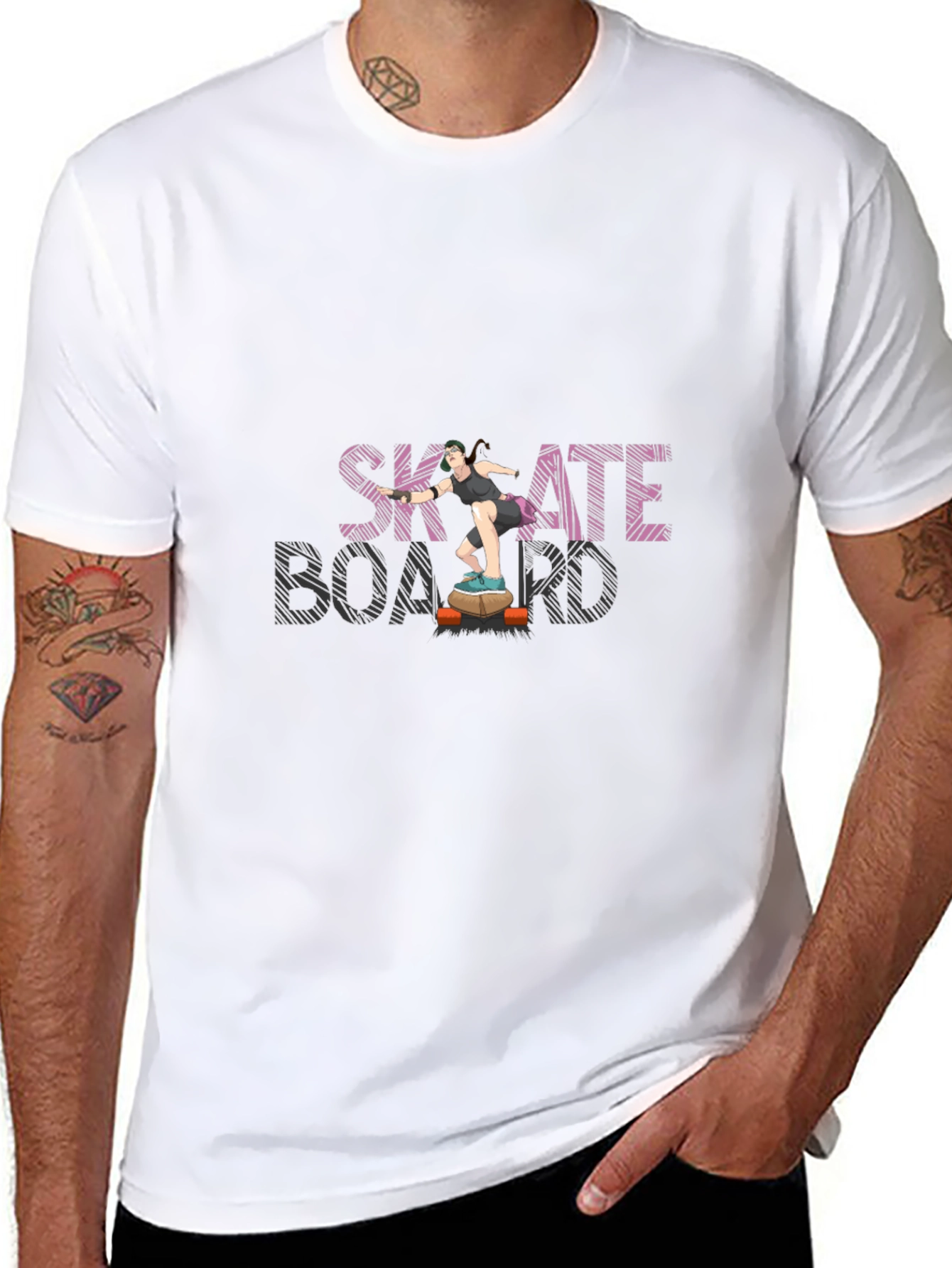 Skateboard Tee - Cool Graphic Print