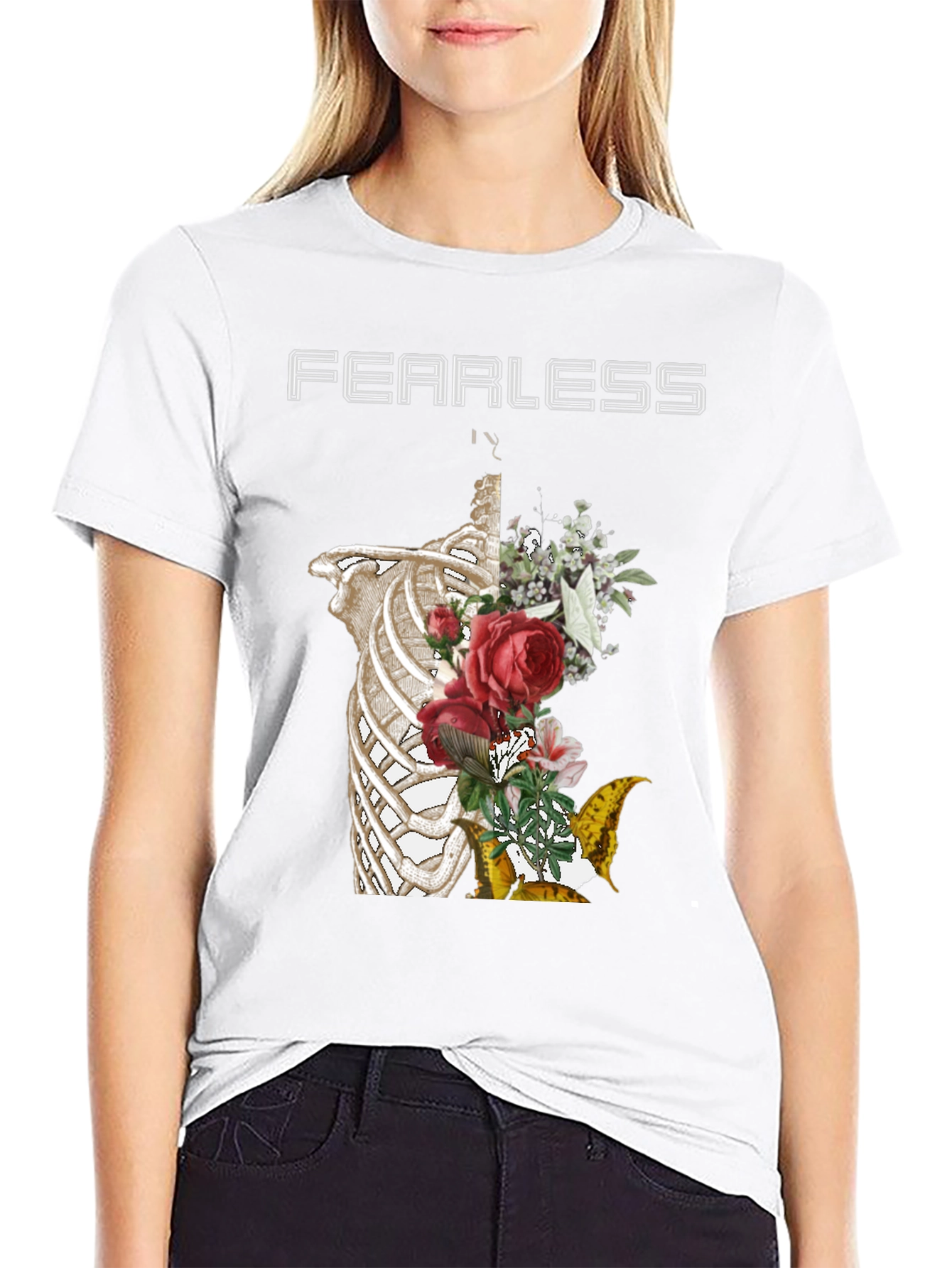 Fearless Ribcage Floral Graphic Tee