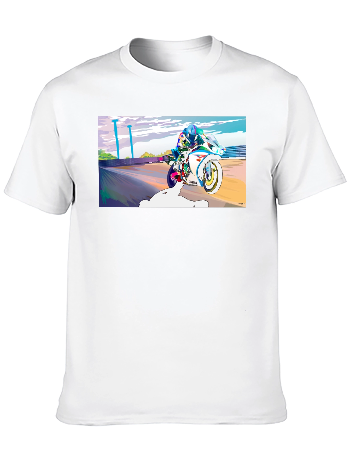 Motorcycle Rider Graphic Tee - Black