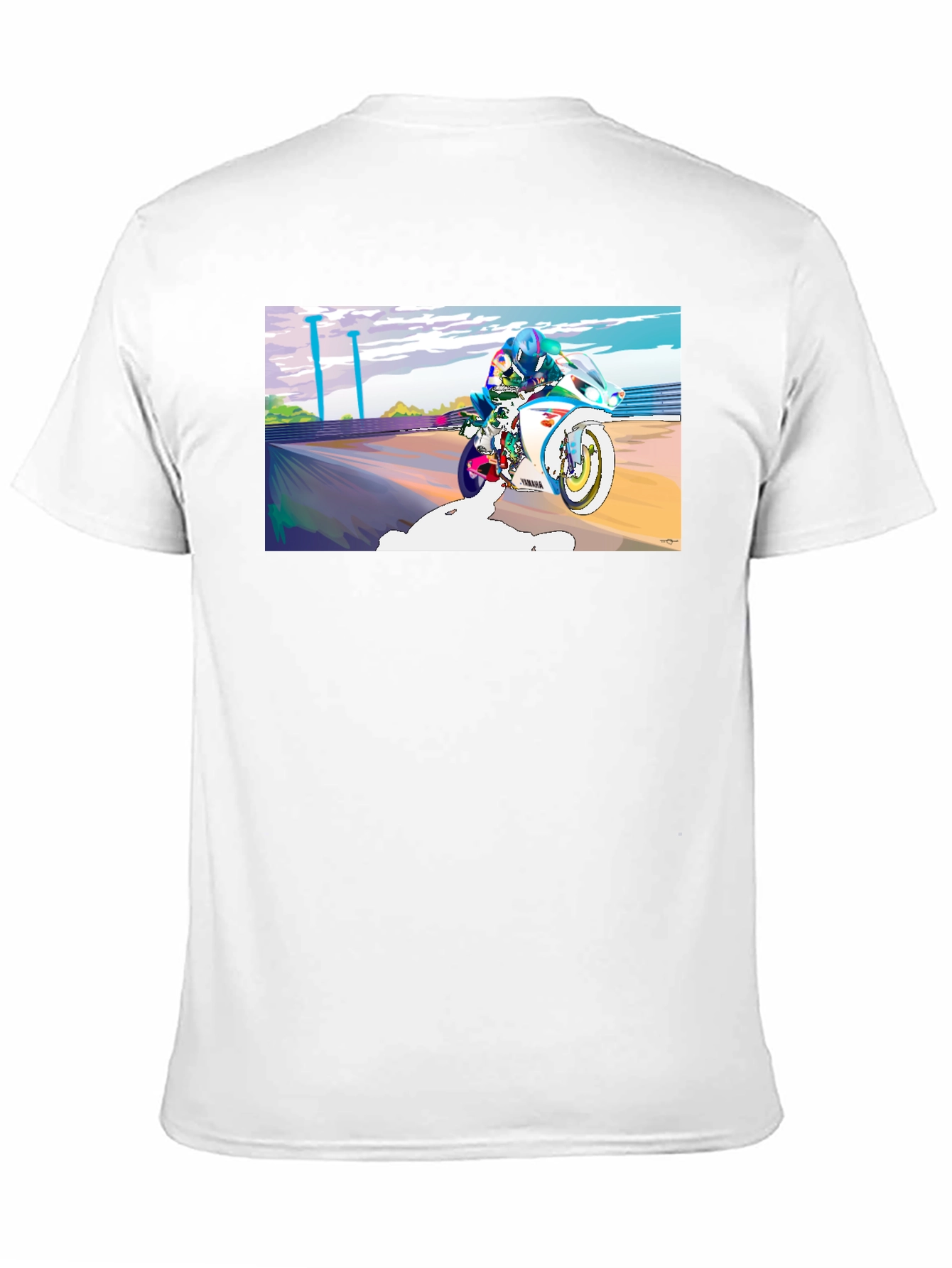 Motorcycle Rider Graphic Tee - Black