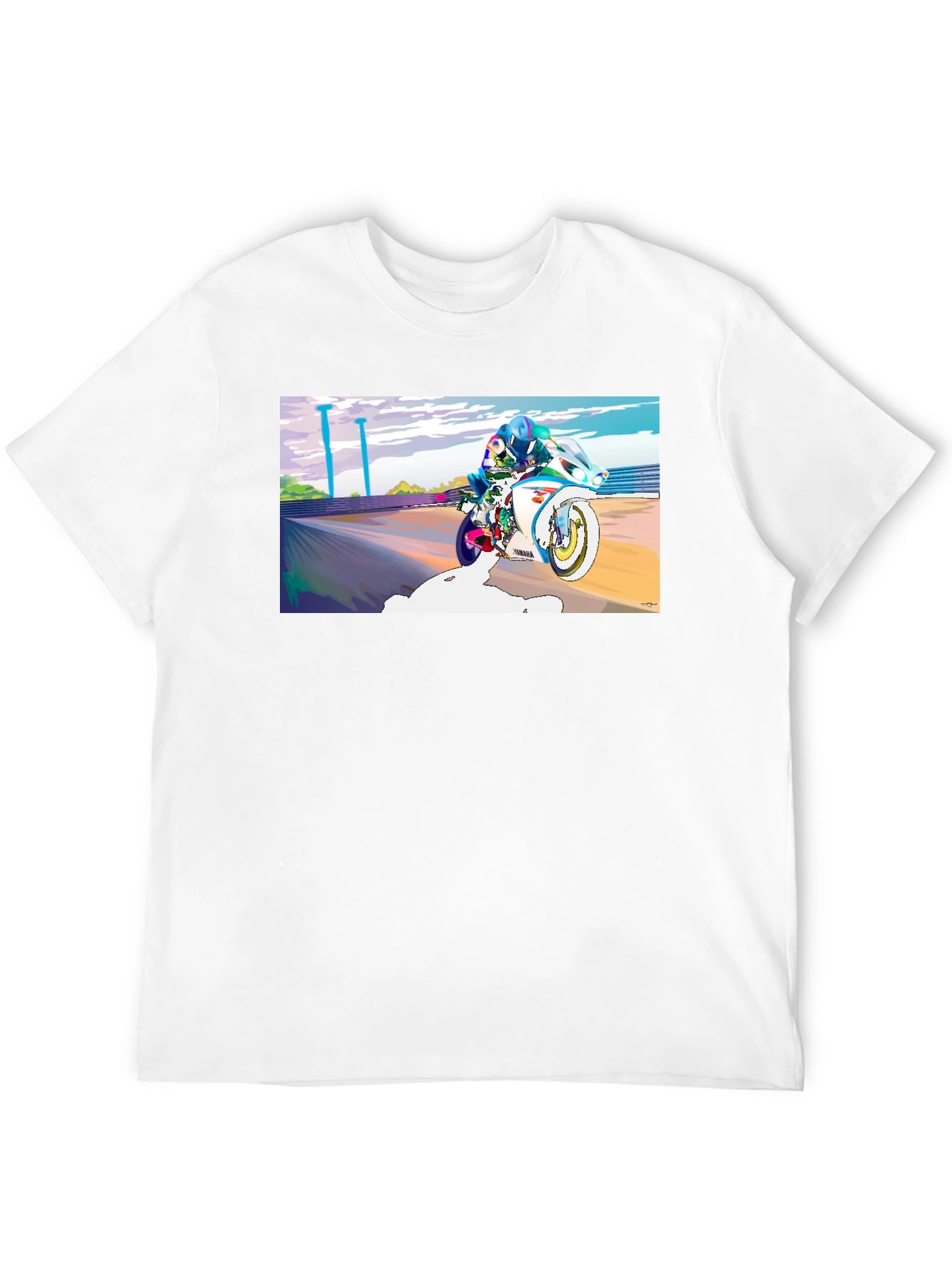 Motorcycle Rider Graphic Tee - Black
