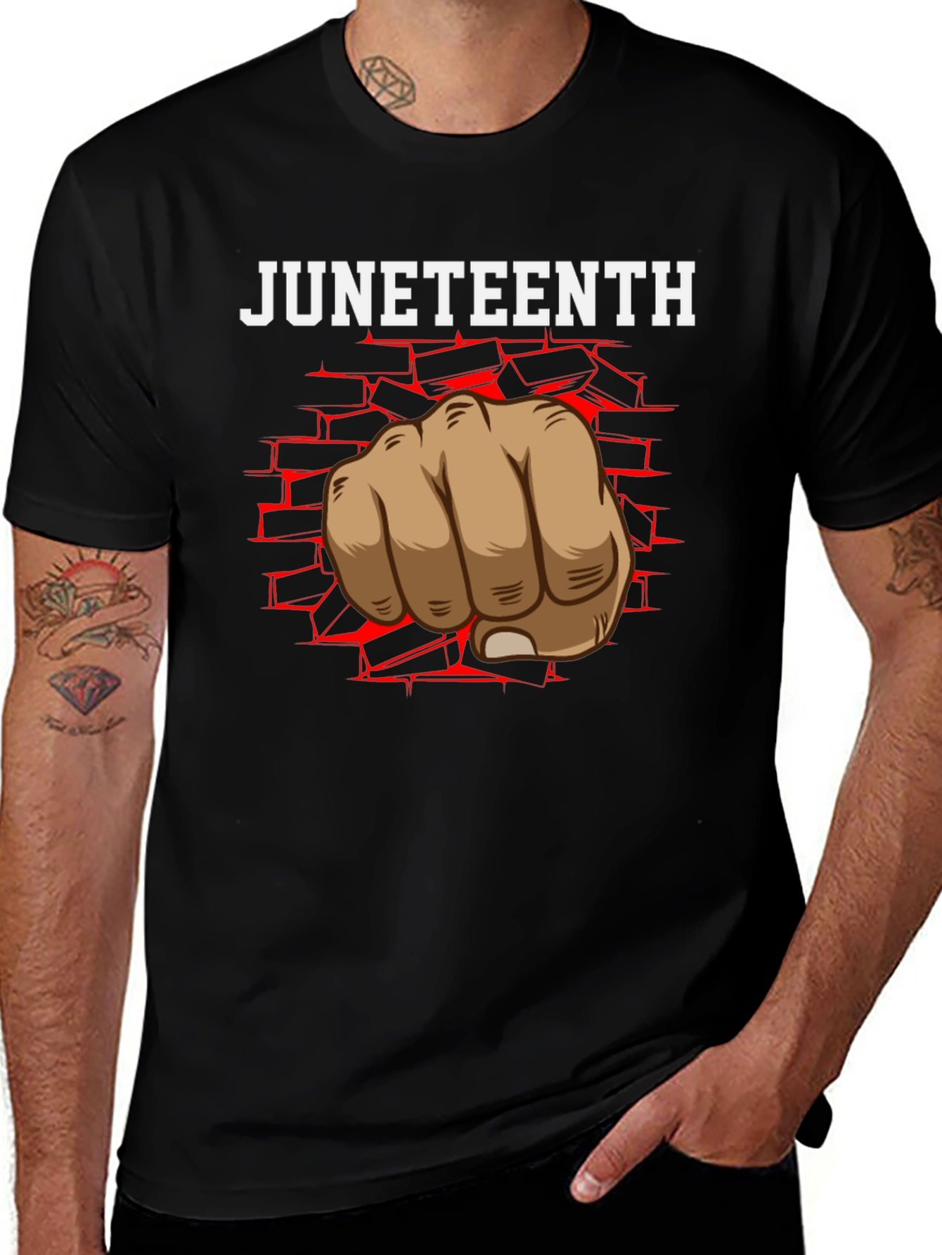 Juneteenth Fist Graphic Tee - Black