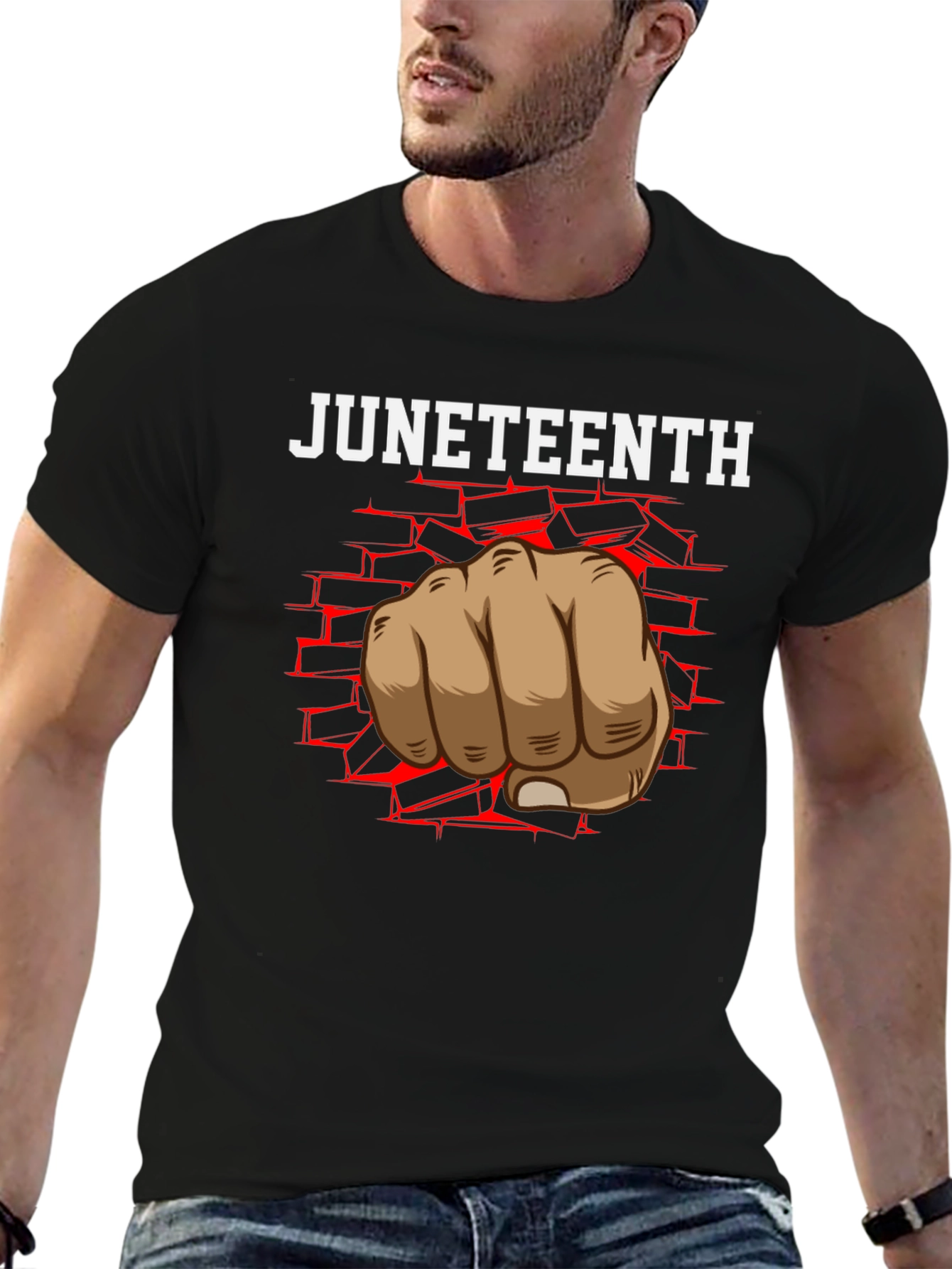 Juneteenth Fist Graphic Tee - Black