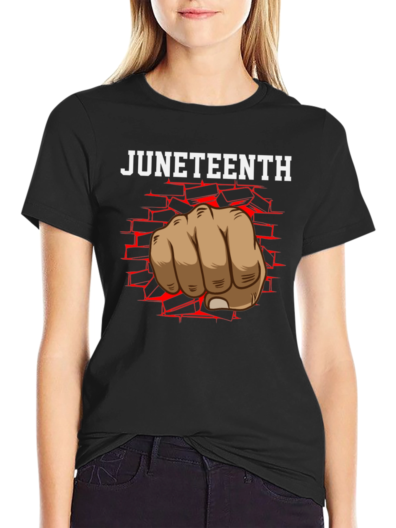 Juneteenth Fist Graphic Tee - Black