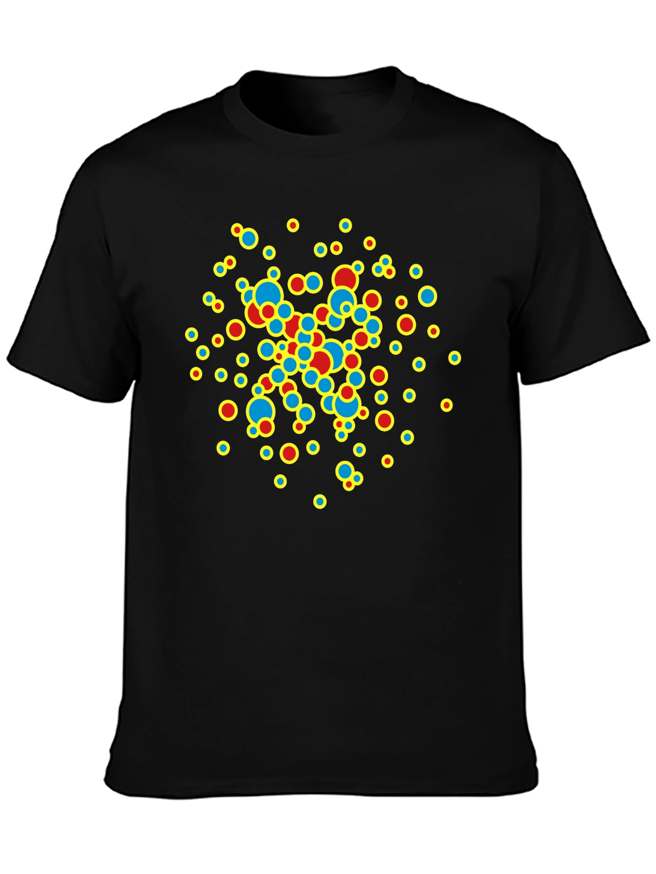 Abstract Circle Design Black T-Shirt