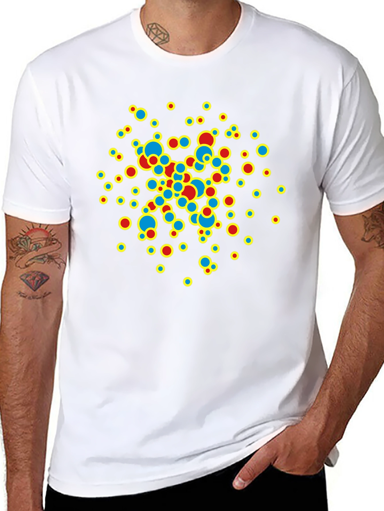 Abstract Circle Design Black T-Shirt
