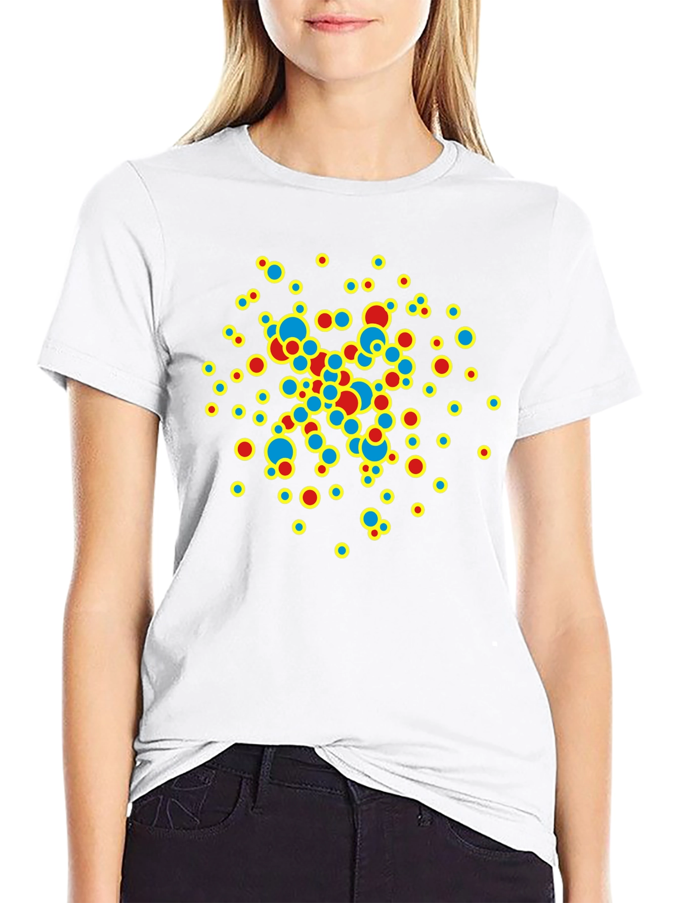 Abstract Circle Design Black T-Shirt