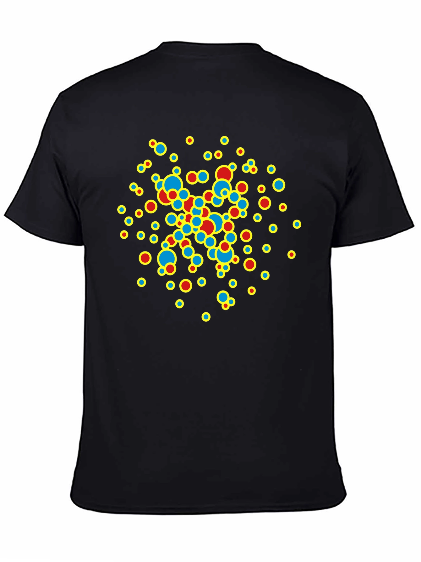 Abstract Circle Design Black T-Shirt