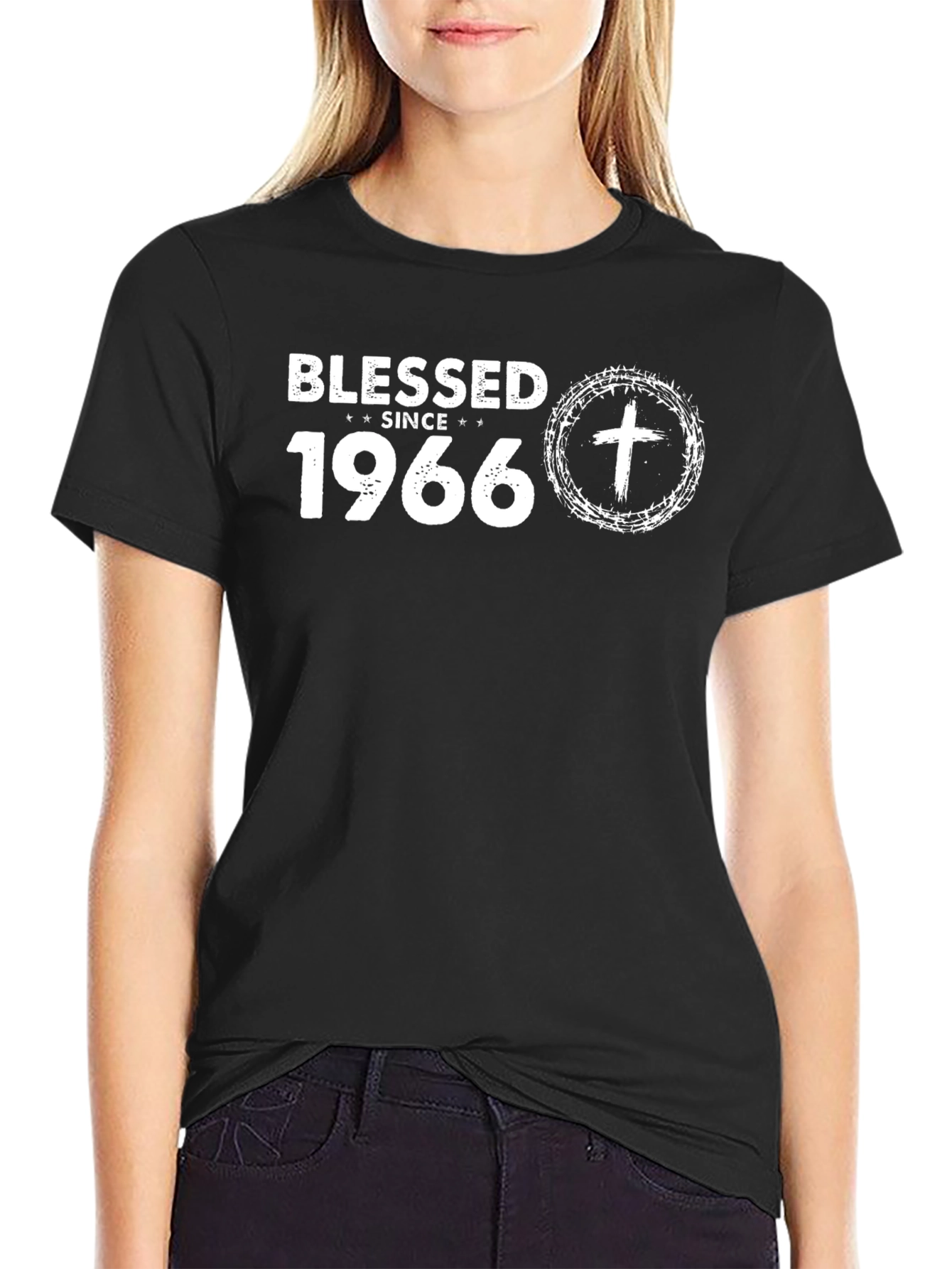 Blessed Since 1966 Graphic Tee - Black