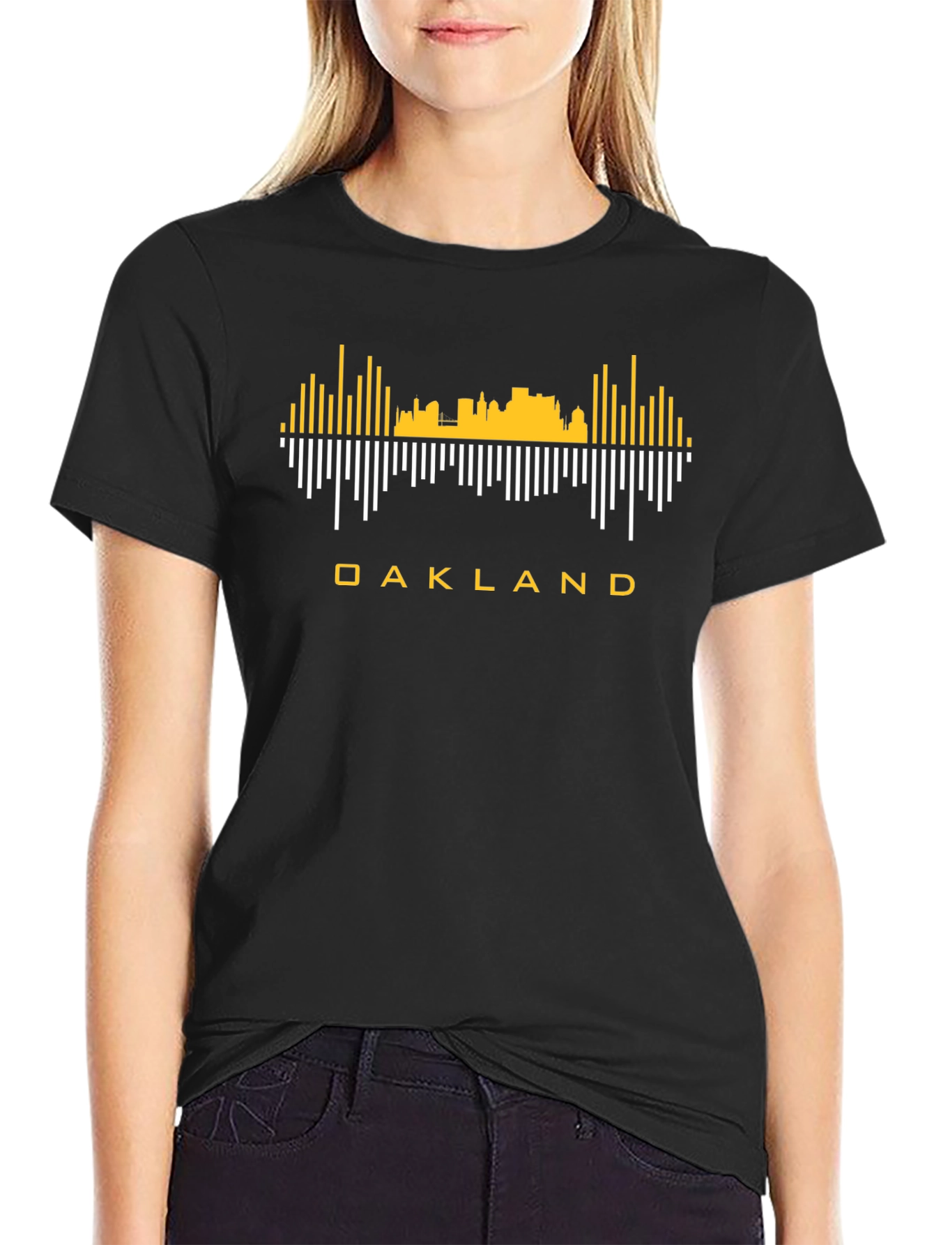 Oakland Skyline T-Shirt - Black Graphic Tee