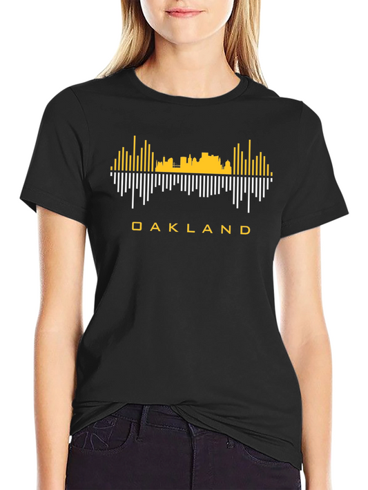 Oakland Skyline T-Shirt - Black Graphic Tee
