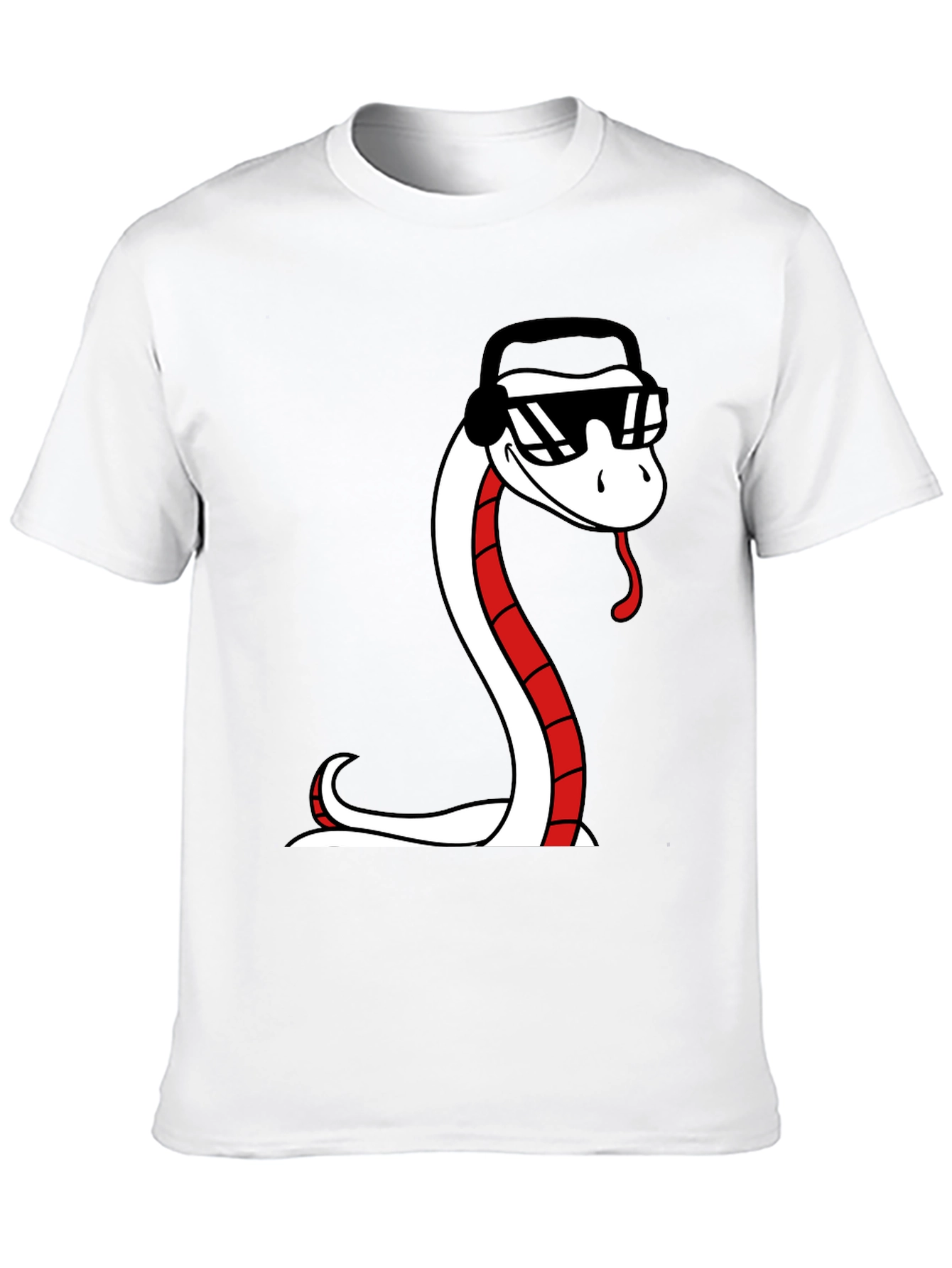 Cool Snake Graphic Tee - Black Cotton T-Shirt