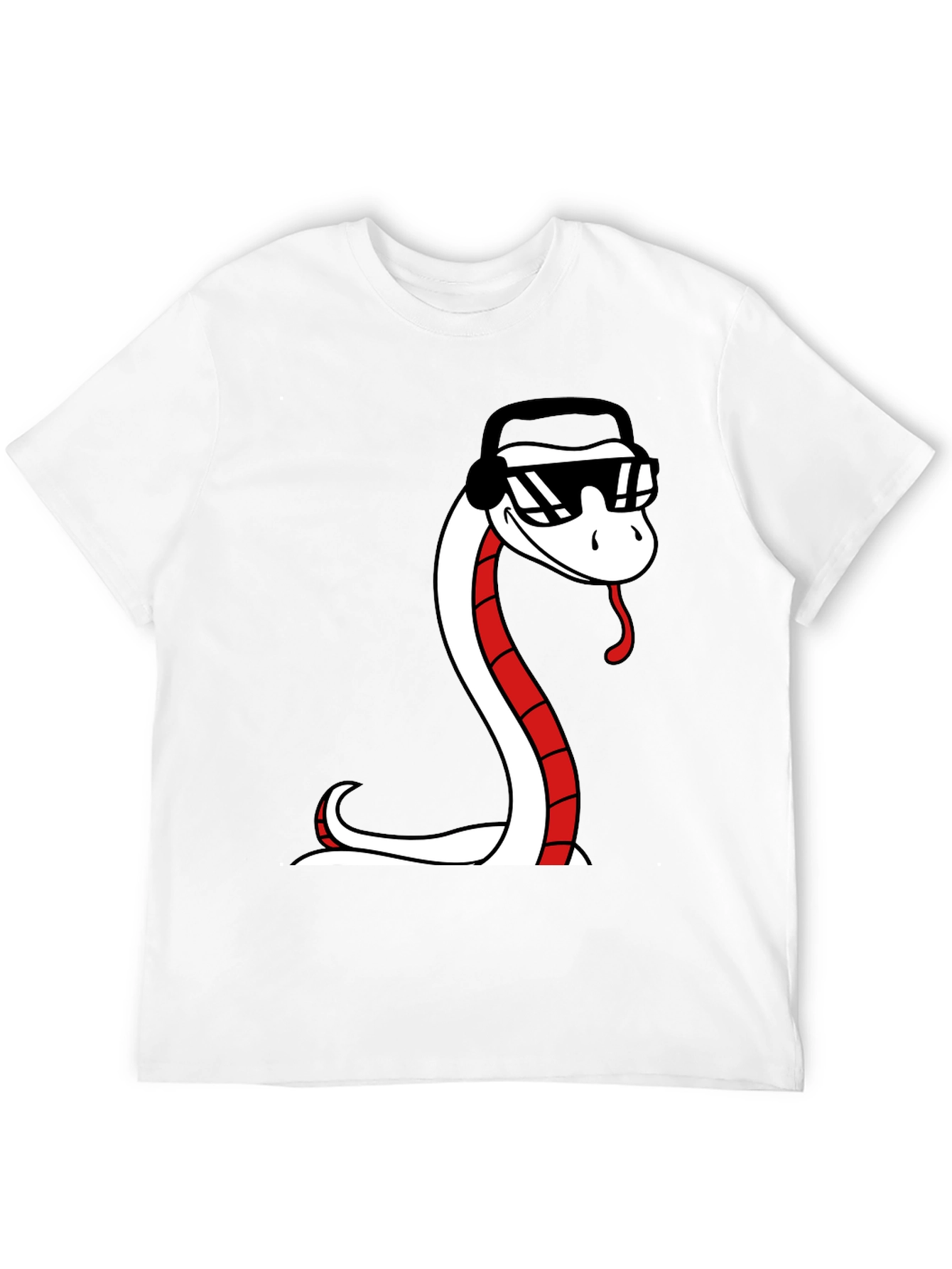 Cool Snake Graphic Tee - Black Cotton T-Shirt