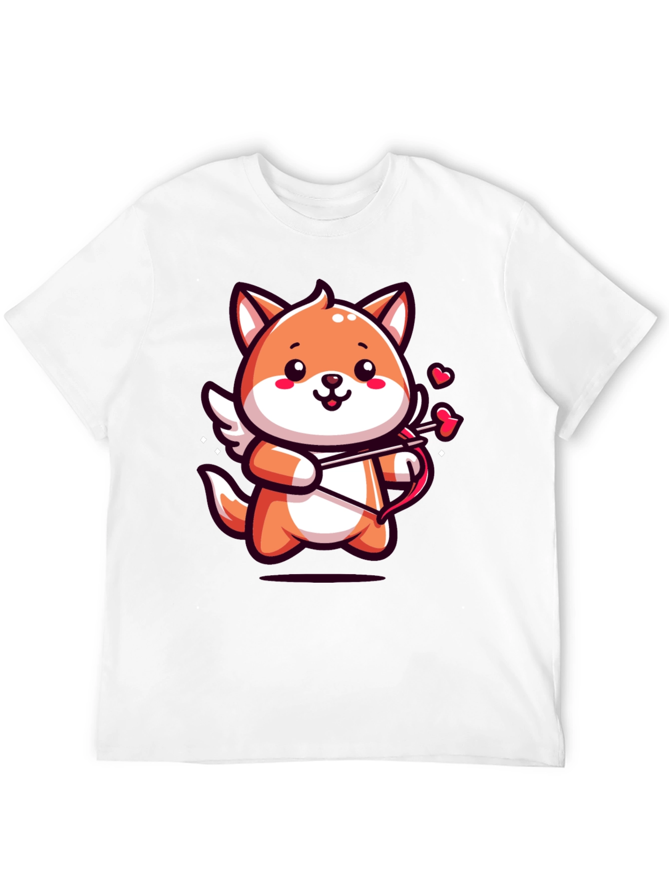 Cute Cupid Fox Graphic Tee - Valentines Day Shirt