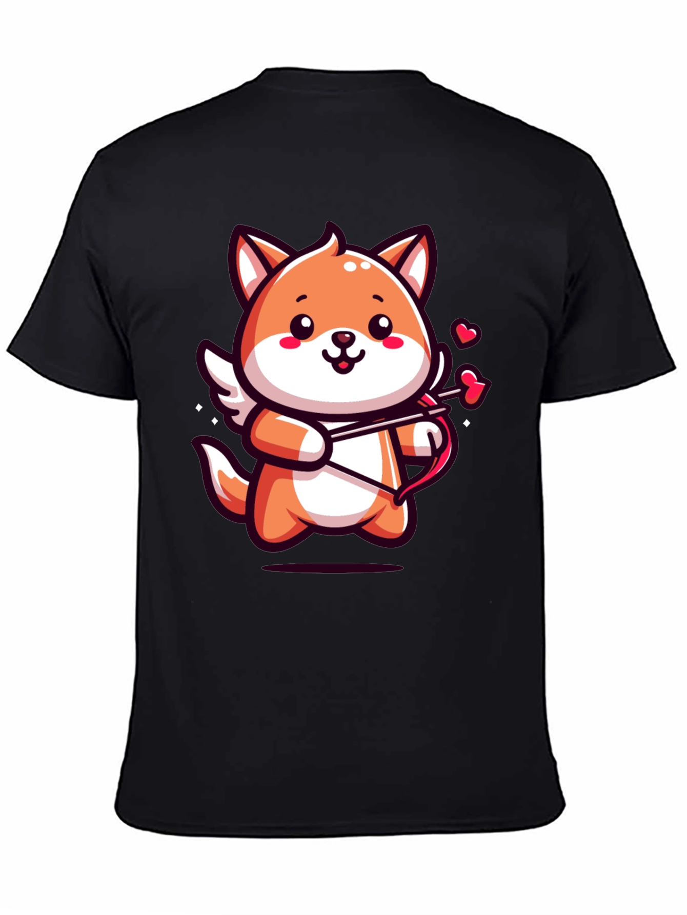 Cute Cupid Fox Graphic Tee - Valentines Day Shirt