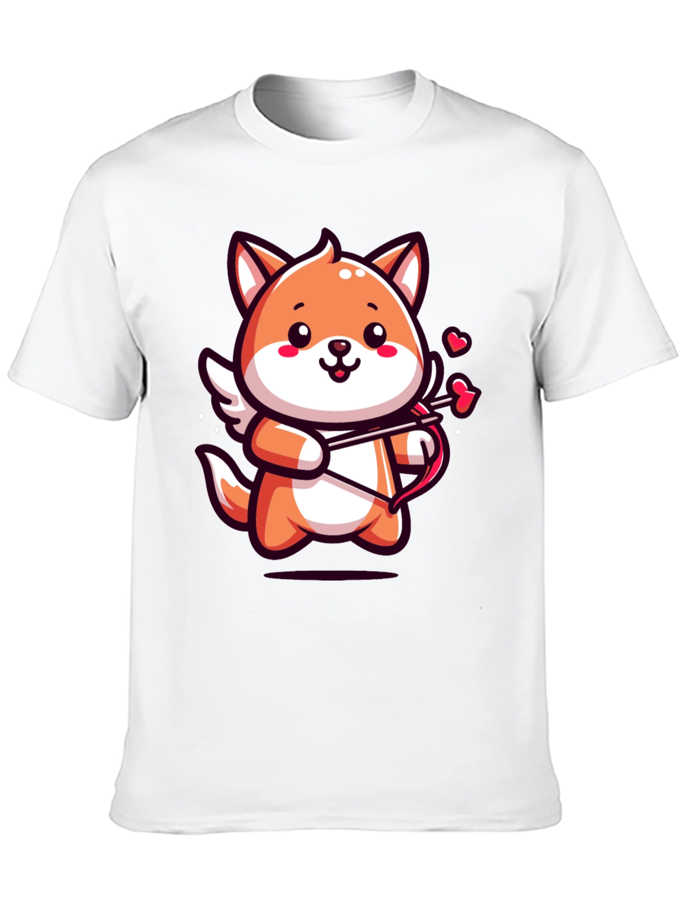 Cute Cupid Fox Graphic Tee - Valentines Day Shirt