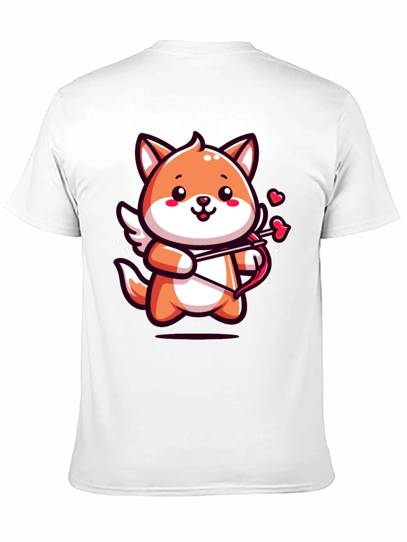 Cute Cupid Fox Graphic Tee - Valentines Day Shirt