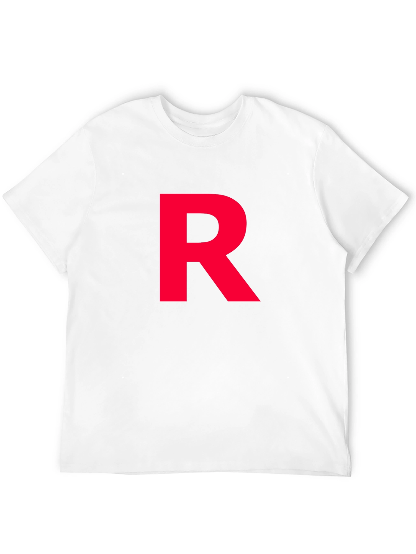 Red Letter R on Black Cotton T-Shirt